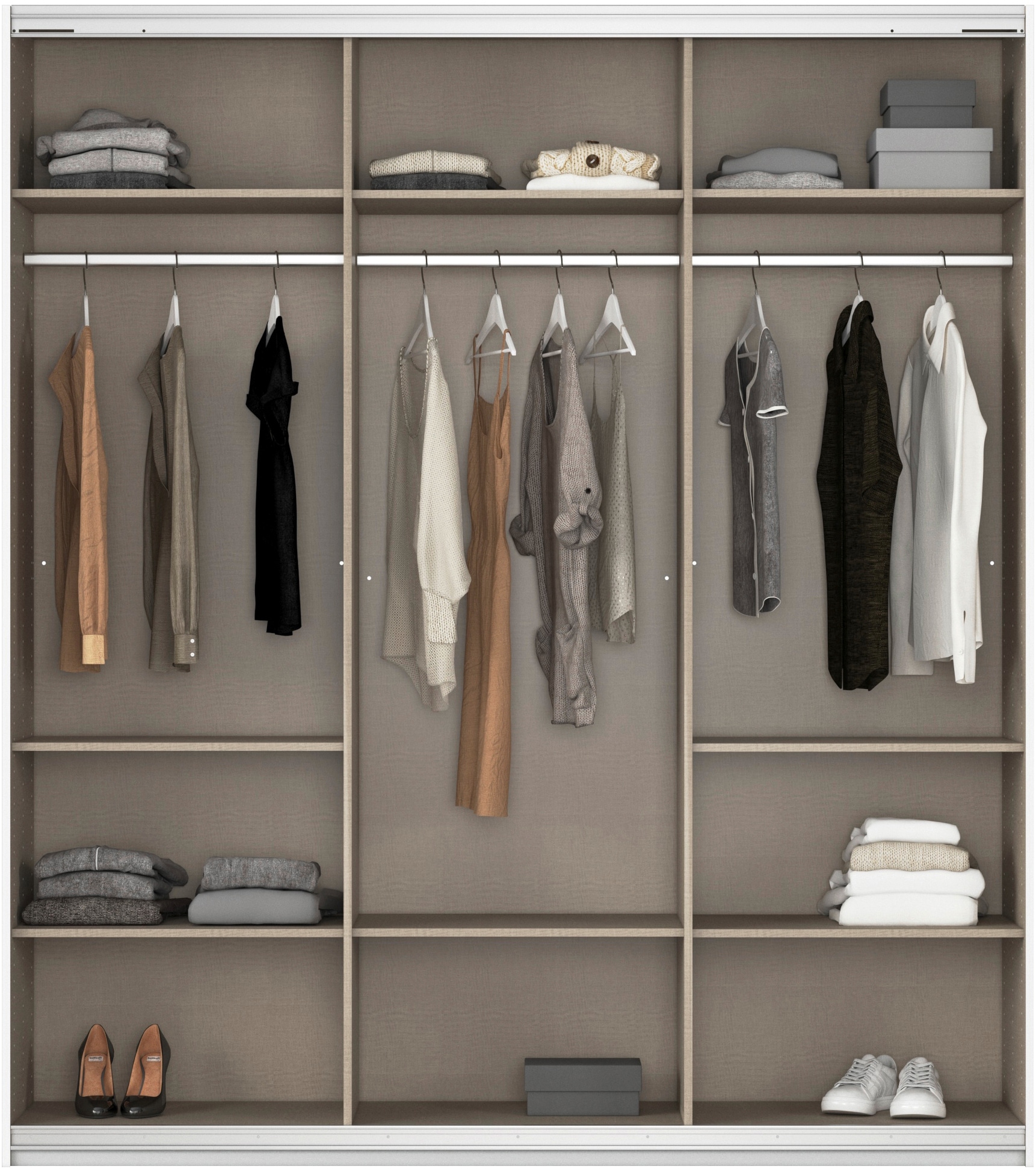 rauch Schwebetürenschrank »Kleiderschrank Schrank Garderobe AGORDO«, Top Innenausstattung, in 4 Breiten und 2 Höhen MADE IN GERMANY