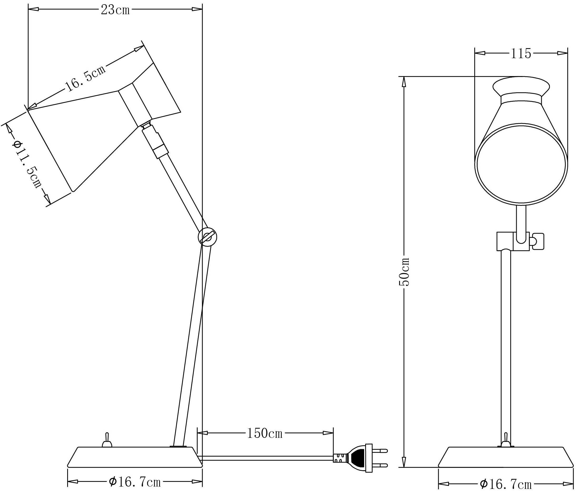 OTTO home Tischleuchte »Renell« E27 1 Stk. Minimalistisch, schwarz,individuell einstellbar