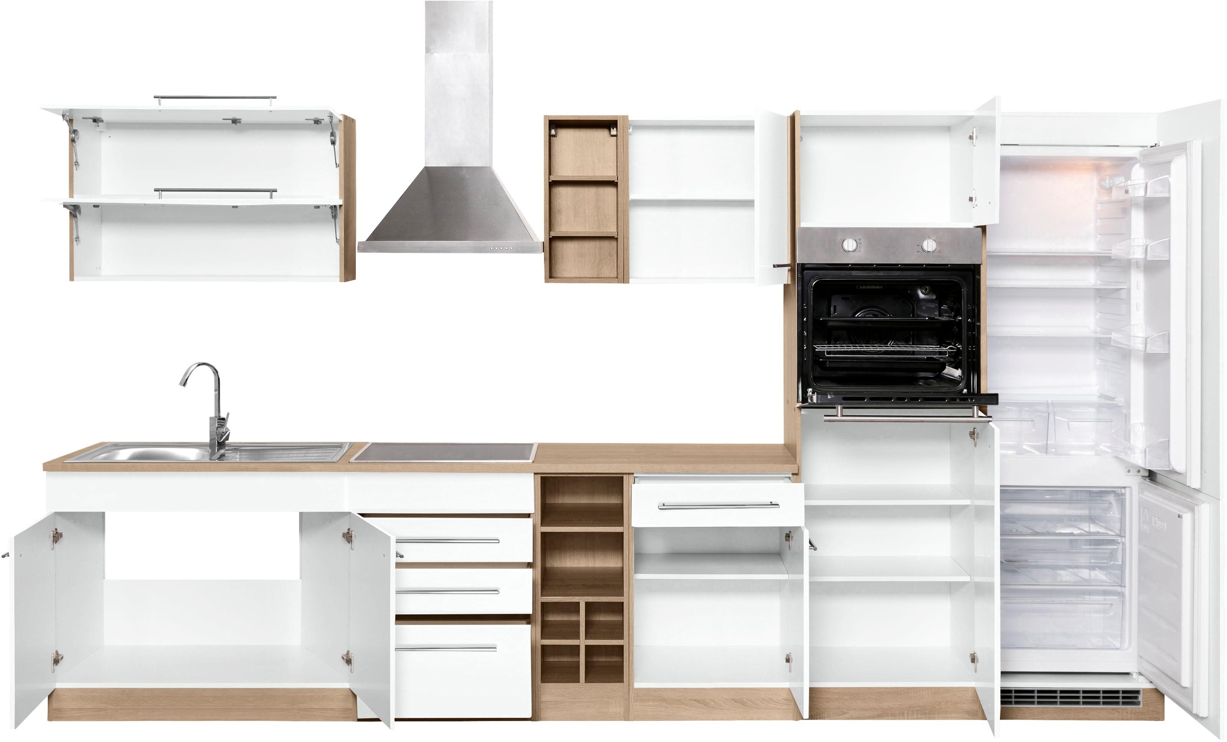 KOCHSTATION Küchenzeile »KS-Eton« ohne E-Geräte, Breite 360 cm