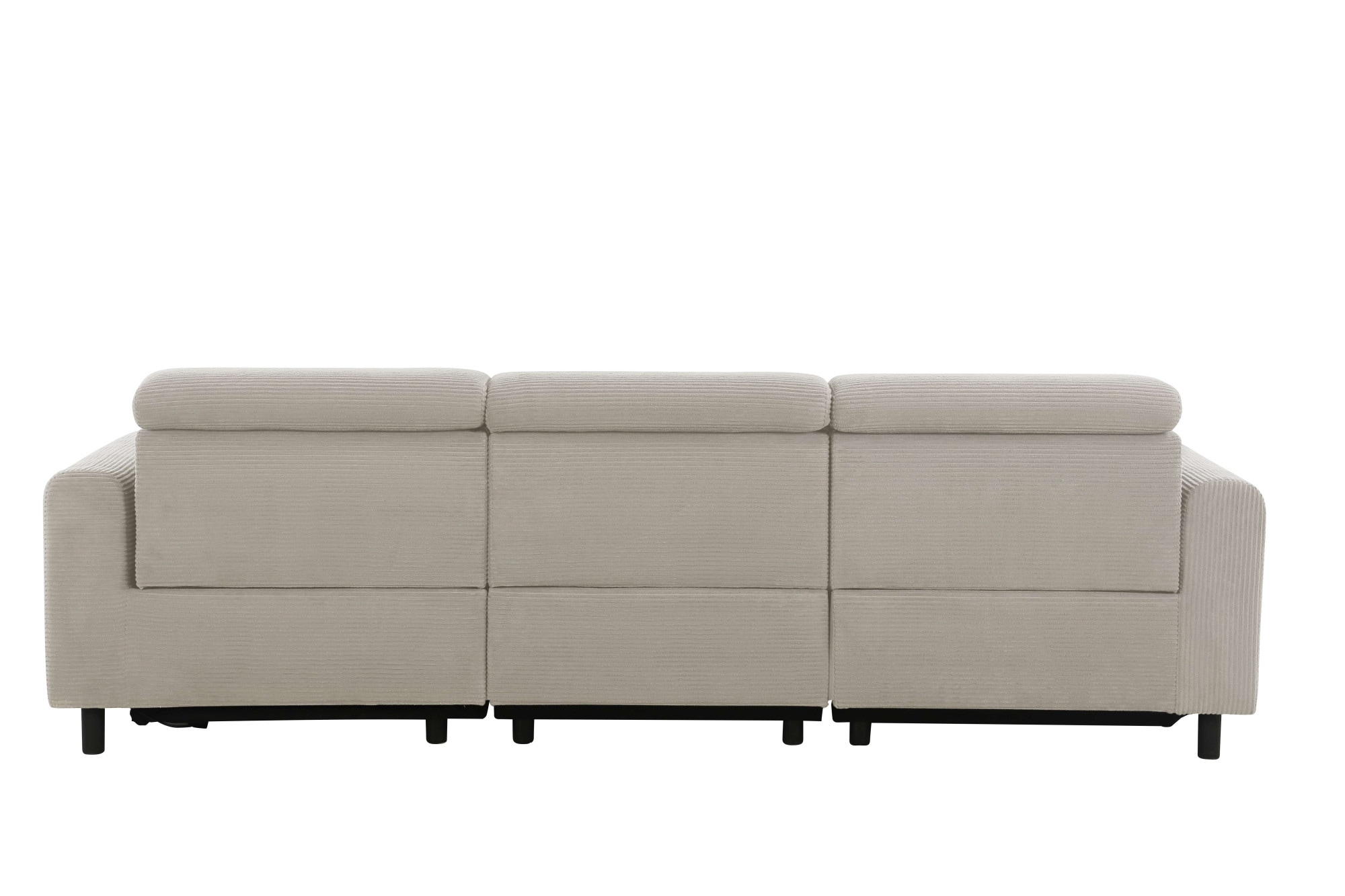 Home affaire Ecksofa »SKAANE in Cord, L-Form, 274 cm, manuelle u. elektrische Funktion,«, rundes Design, Kopfteilverstellung, Federkernpolsterung