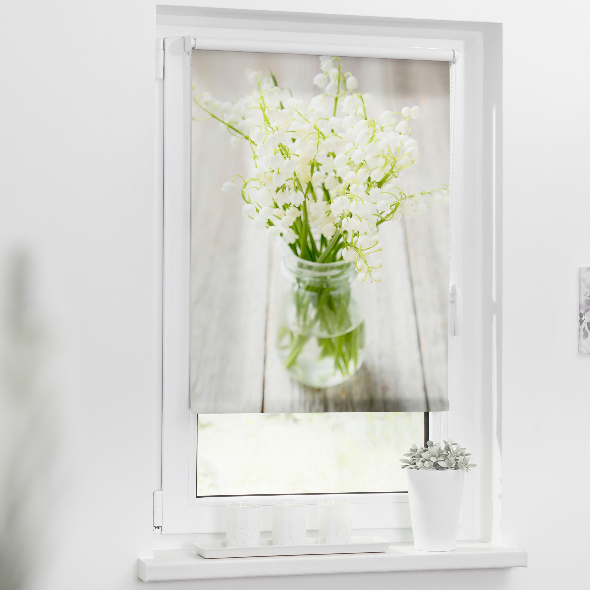 LICHTBLICK ORIGINAL Seitenzugrollo »Klemmfix Motiv Maiglöckchen«, Lichtschu günstig online kaufen