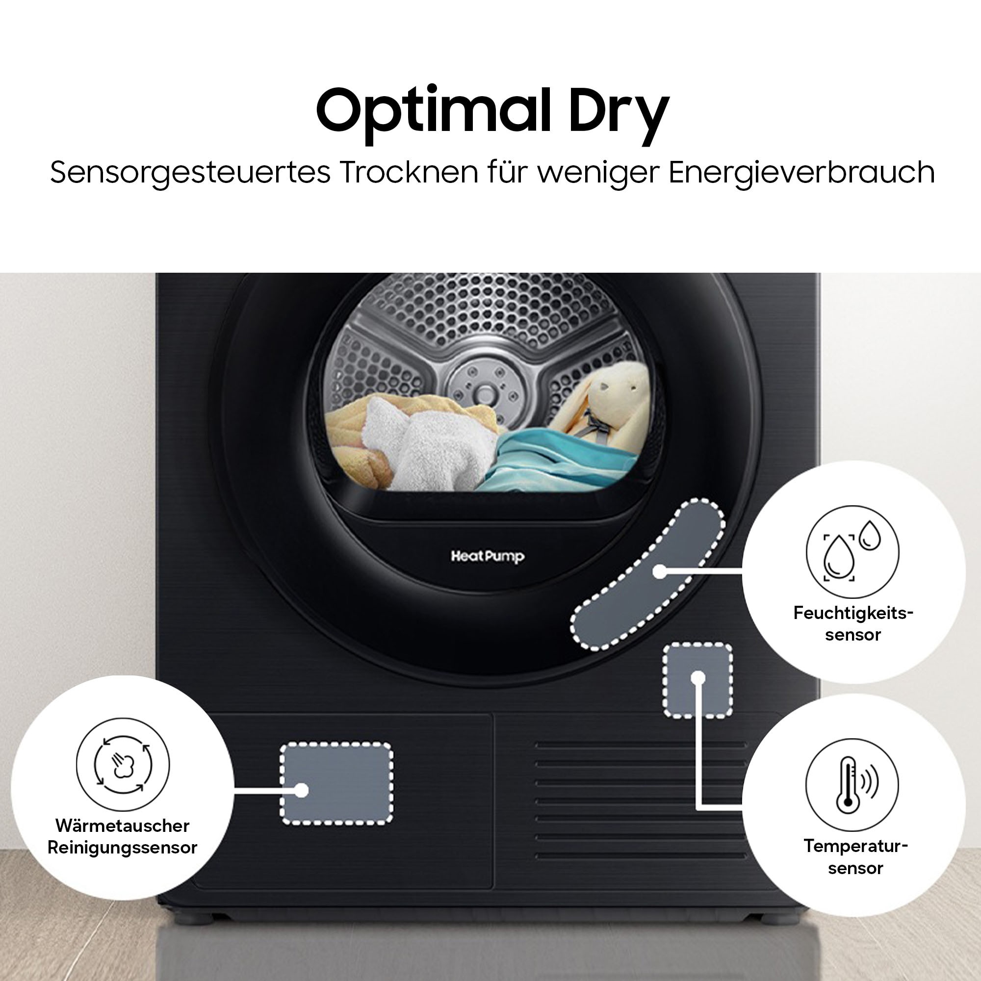 Samsung Wärmepumpentrockner »DV9EDG52A0AEEG« DV5000D Optimal Dry ‑ Intelligent Trocknen mit Sensoren