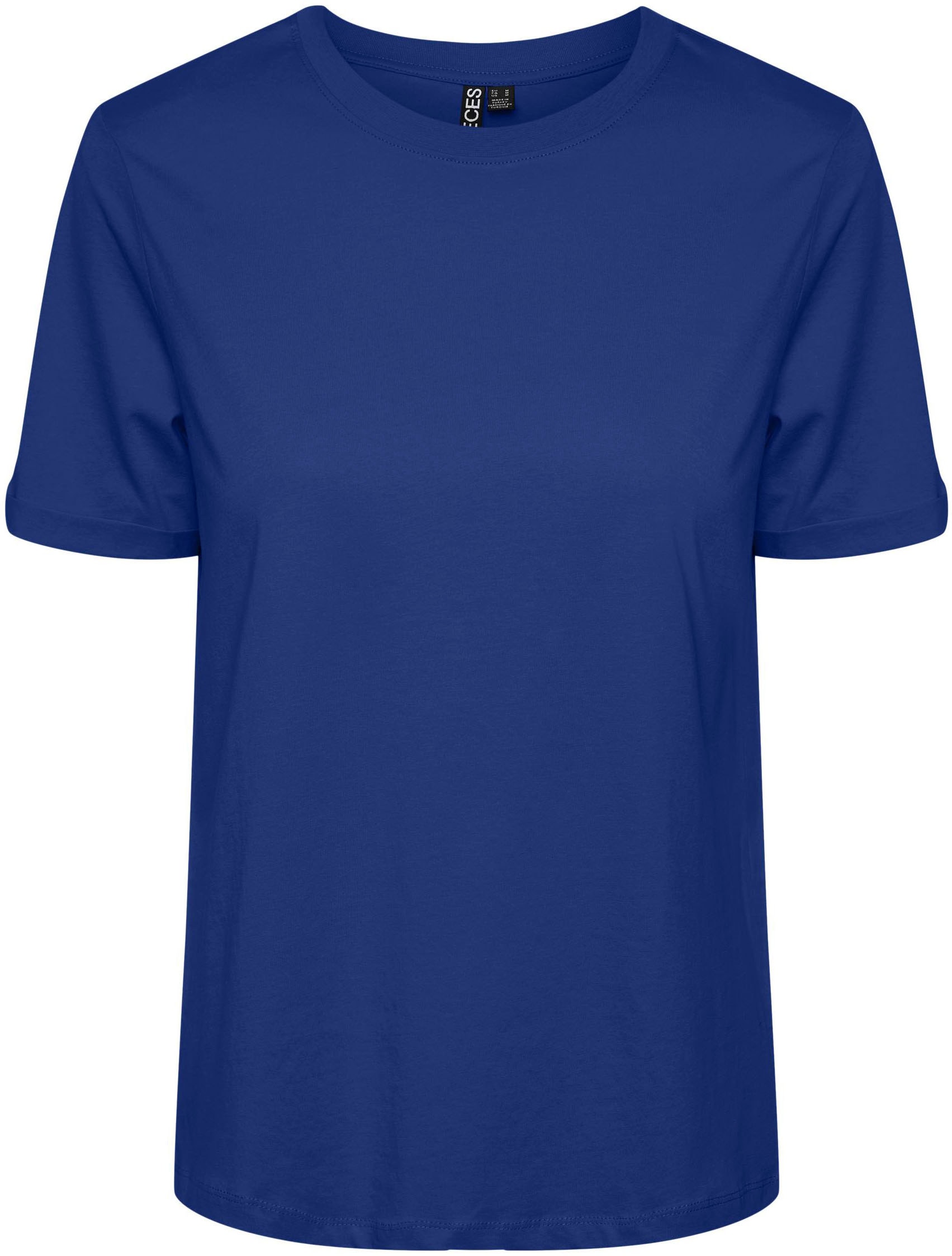 pieces Rundhalsshirt »PCRIA SS FOLD UP SOLID TEE NOOS BC«
