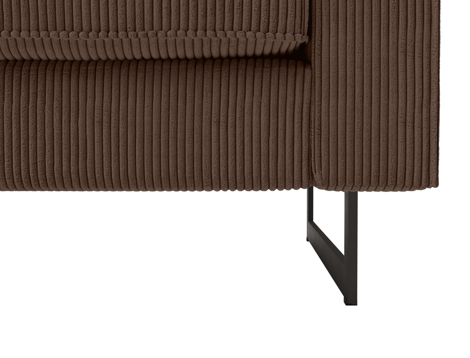 Home affaire Ecksofa »Pinto, XXL, 250/290 cm, langer Schenkel, Ottomane« Cord, Chenille, Lederoptik, mit Keder, Metallfüße, Wellenunterfederung
