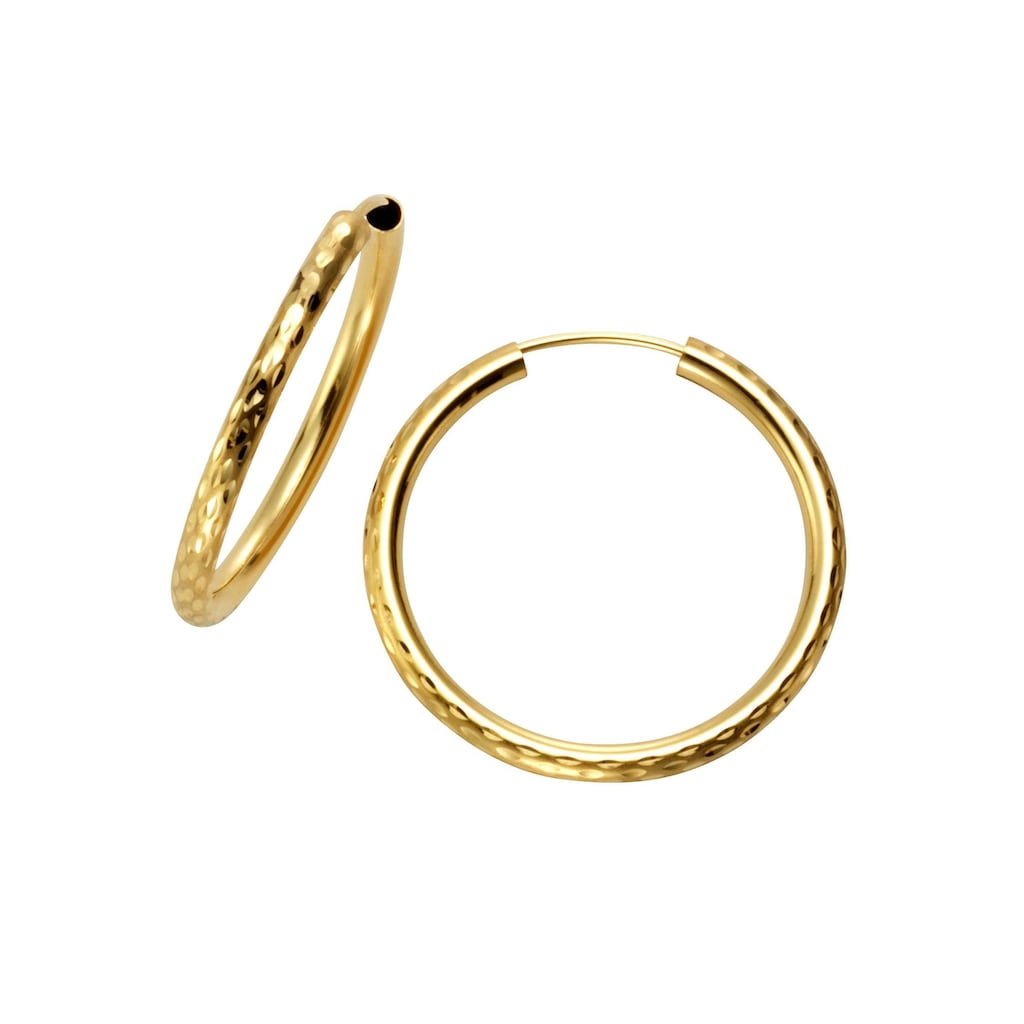 Firetti Paar Creolen »Schmuck Geschenk Gold 585, 2,5 mm, in Glanzoptik, klassisch, zeitlos«