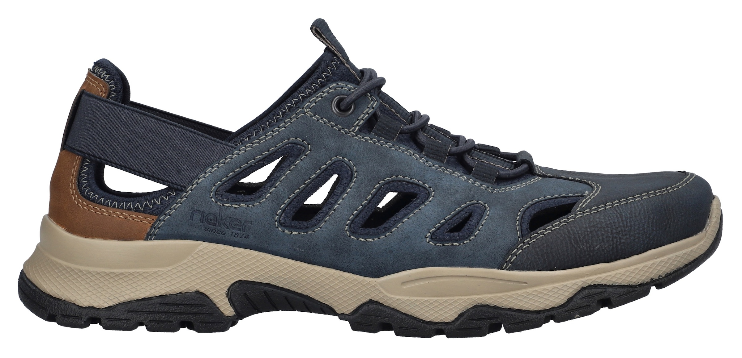 Rieker Slip-On Sneaker, Schlupfschuh, Trekkingschuh, Outdoorschuh mit Gummizug