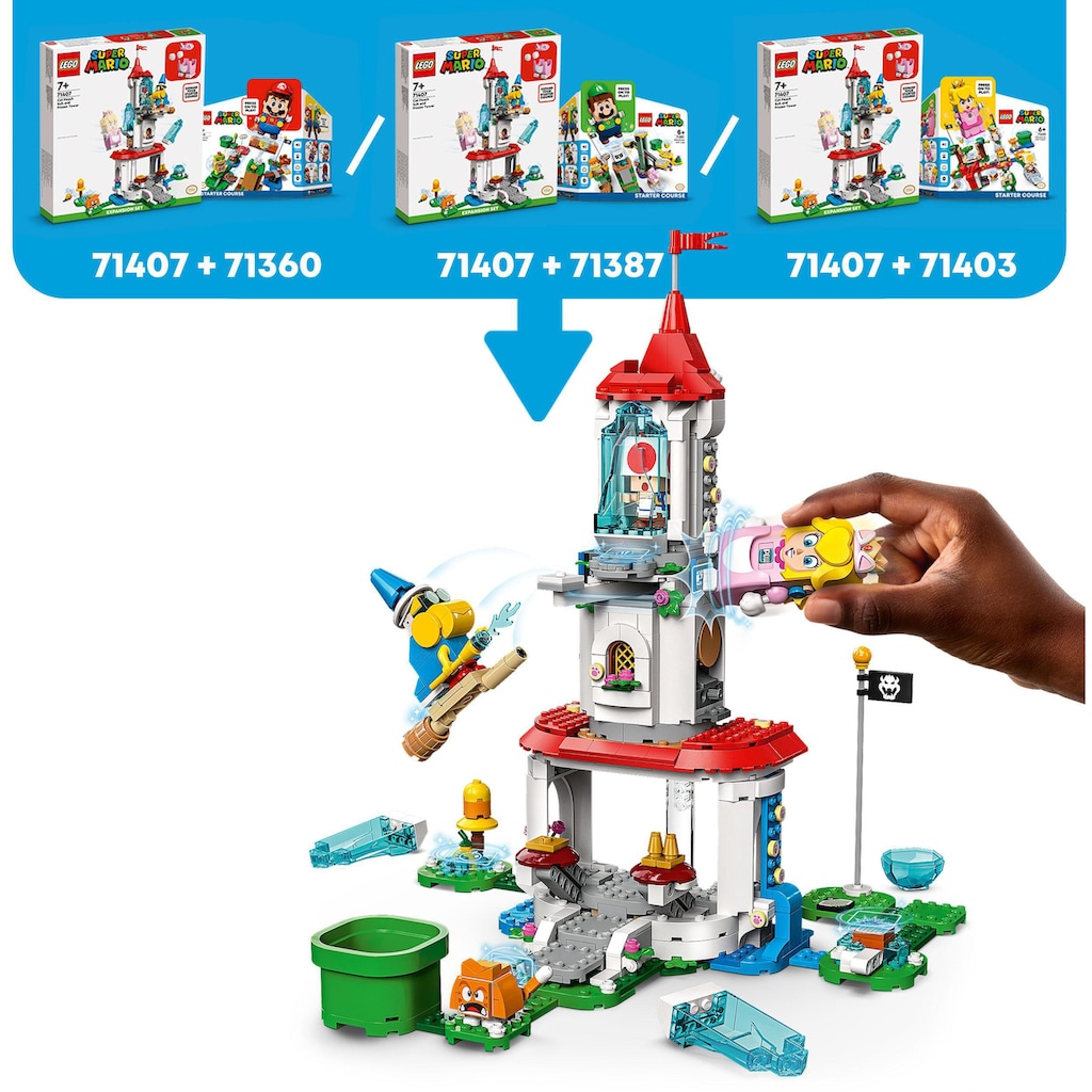 LEGO® Konstruktionsspielsteine »Katzen-Peach-Anzug und Eisturm – Erweiterungsset (71407)«, (494 St.)