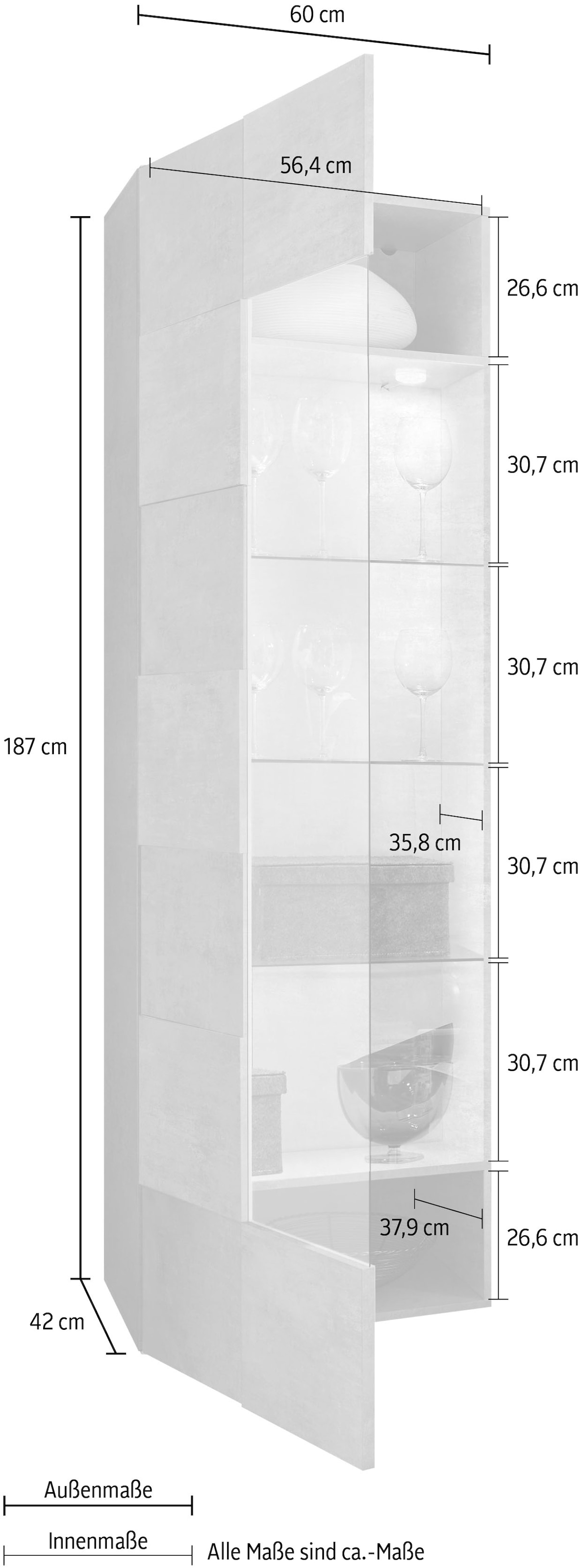 INOSIGN Vitrine »Dama Vitrine«, grifflos