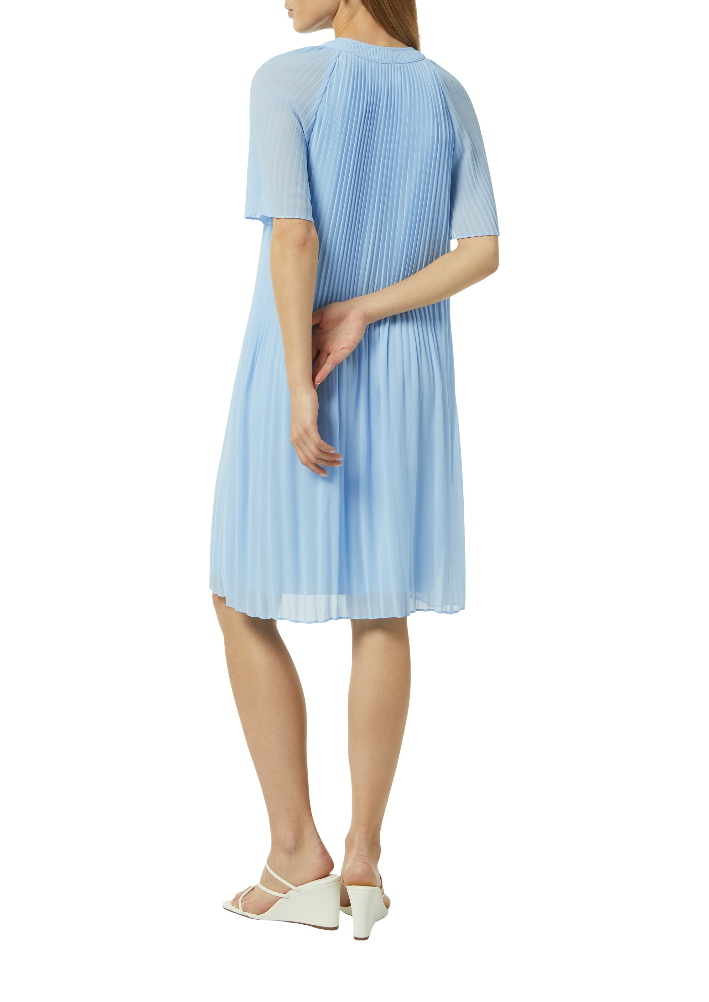 Comma Midikleid, aus Chiffon, mit Plissee-Falten
