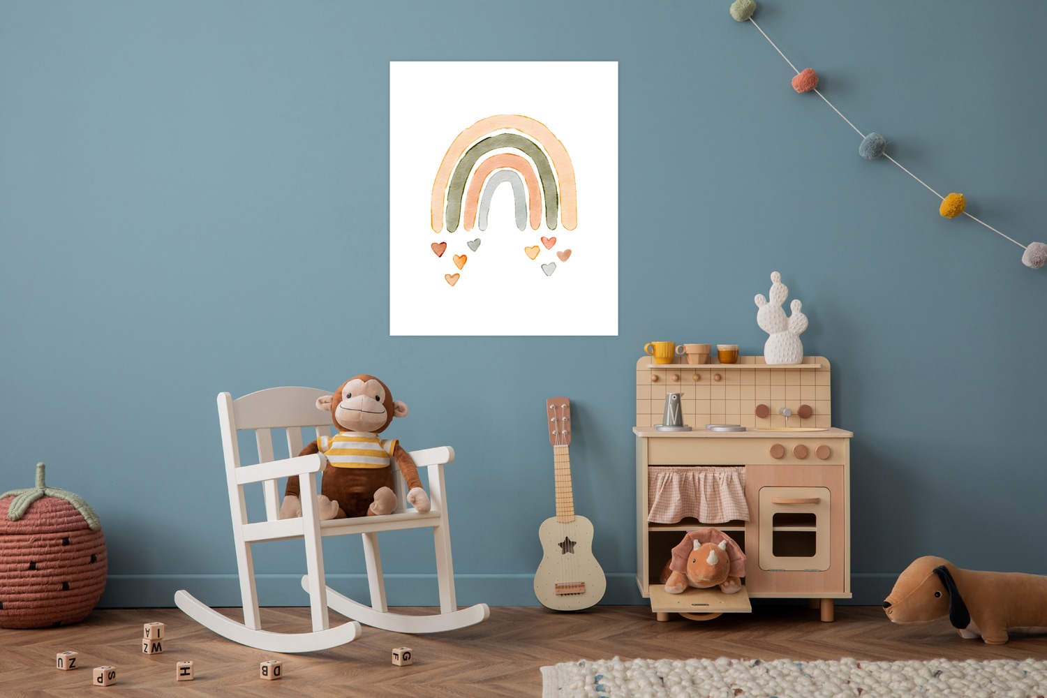 Lüttenhütt Poster »Bunter Regenbogen mit Herzen«, (1 St.), HD Premium Druck