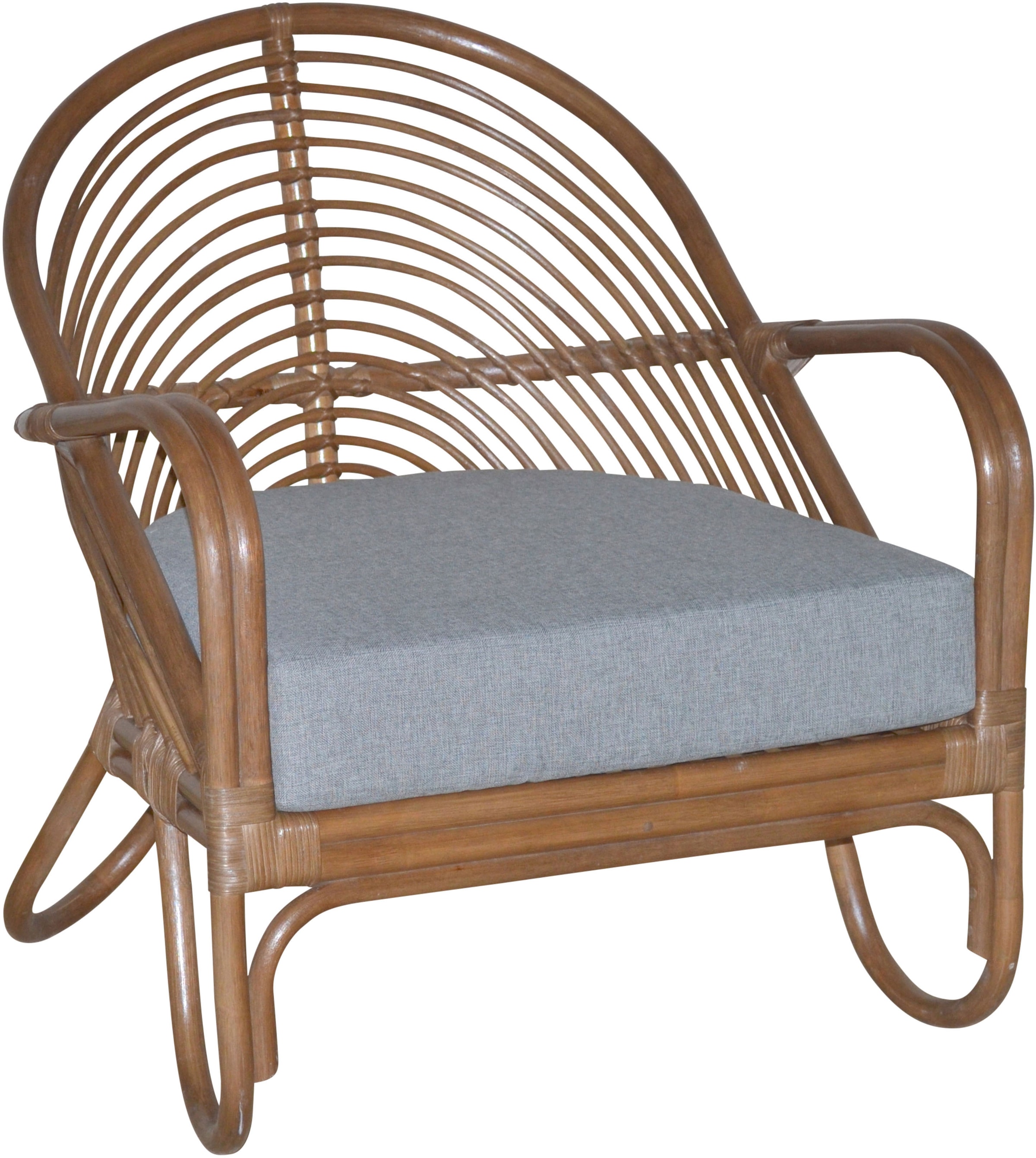 Loungesessel Inklusive extra stark gepolsterten Sitzkissen, 1 Stk. tlg. Hgeflochten, braun Polyester