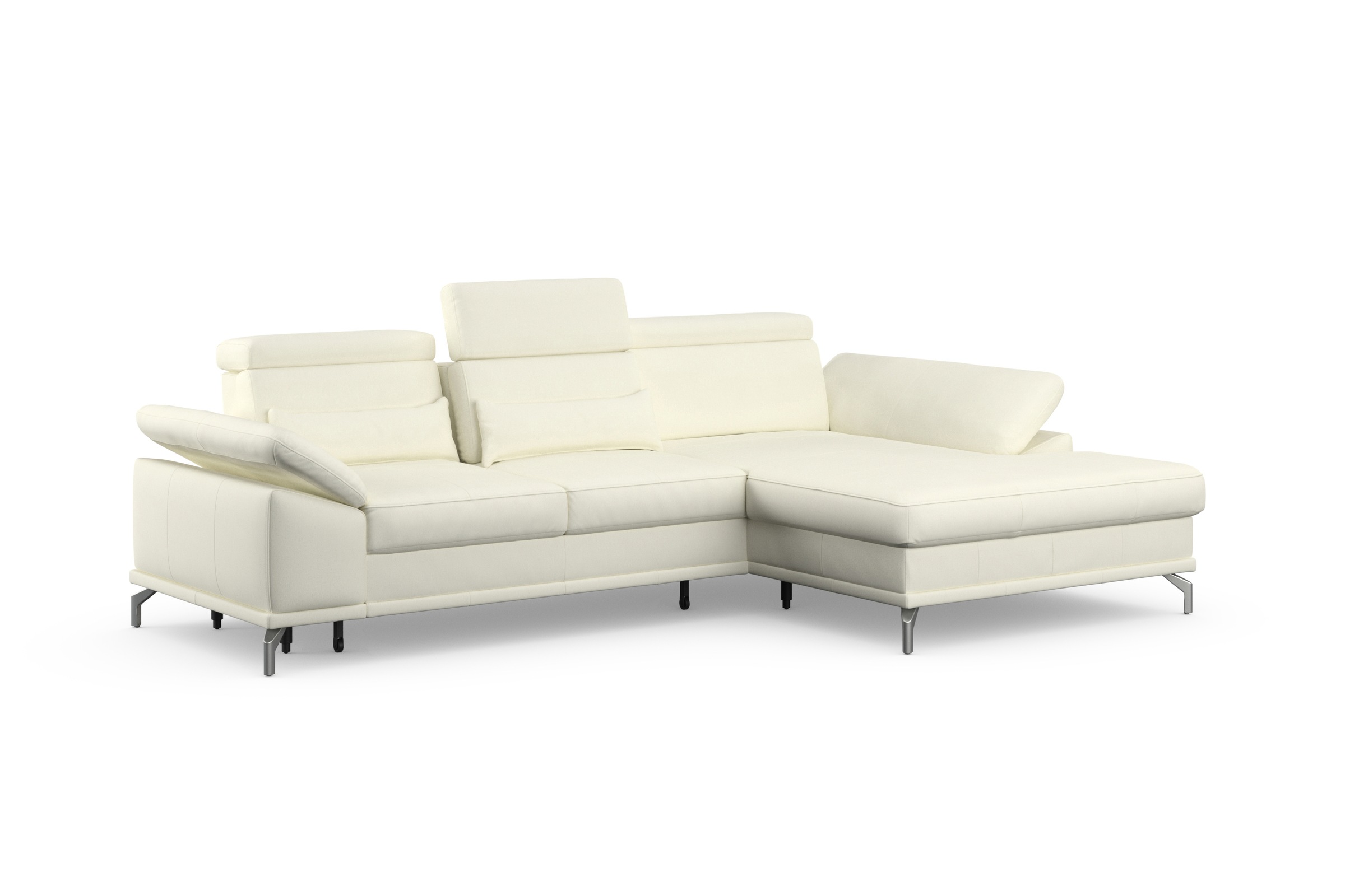 sit&more Ecksofa »Cabrio L-Form, mit Sitztiefenverstellung, Arm- und Kopfteilverstellung«, 2 Nierenkissen, Federkern, optional Bettfunktion und Stauraum
