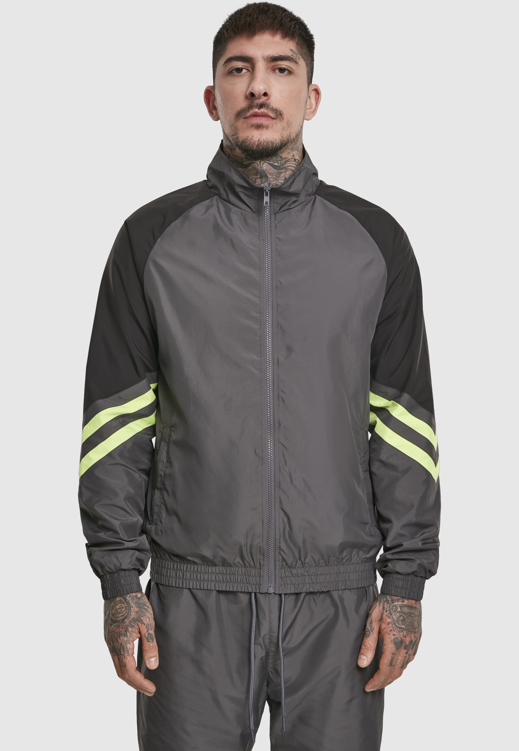 URBAN CLASSICS Trainingsjacke »Urban Classics Herren Block Sport Track Jacket« 1 Stk. tlg. ohne Kapuze