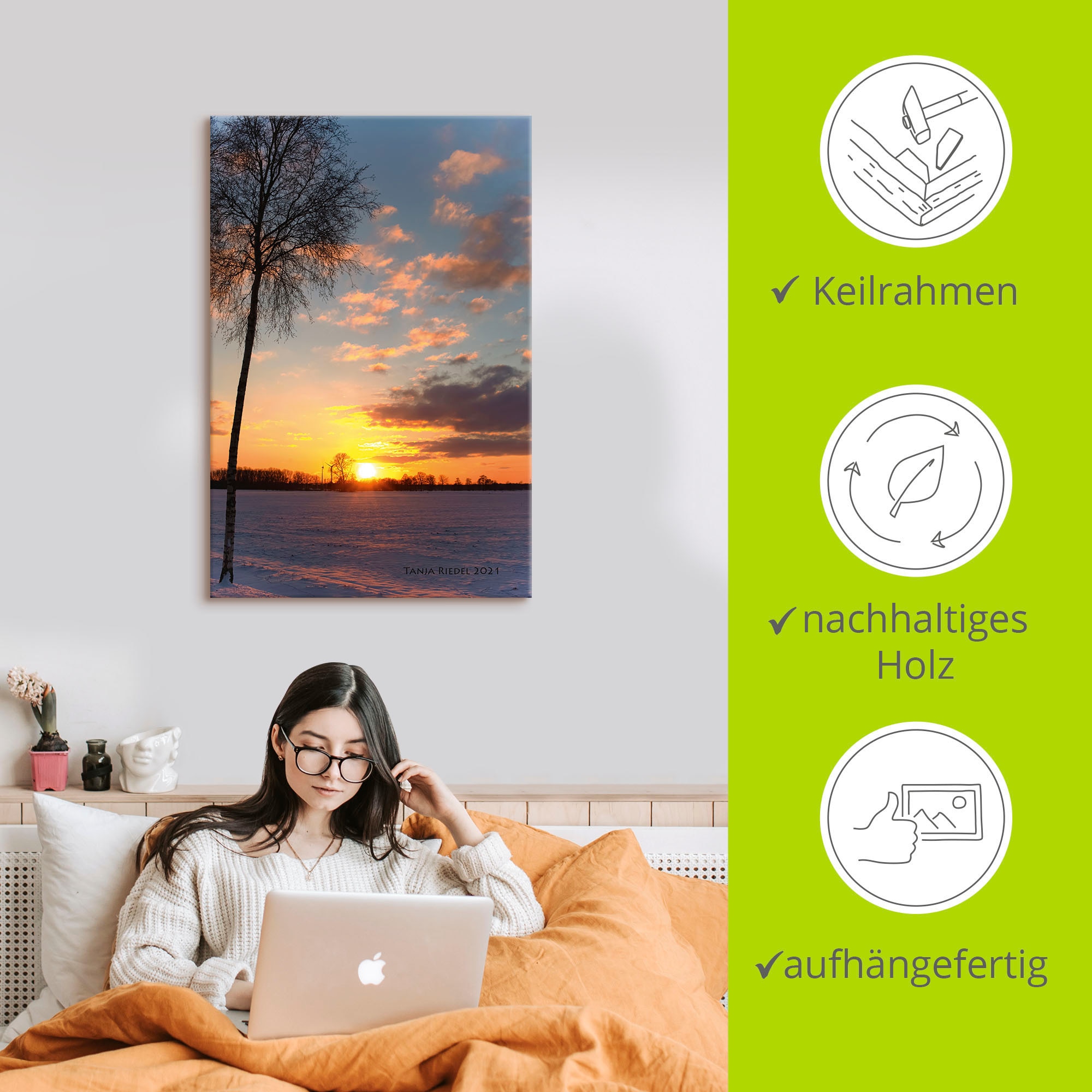 Artland Wandbild »Sehnsucht Momente der Natur«, Bilder vom Sonnenuntergang & -aufgang, (1 St.), in vielen Größen & Produktarten, Alubild, Leinwandbild, Poster, Wandaufkleber