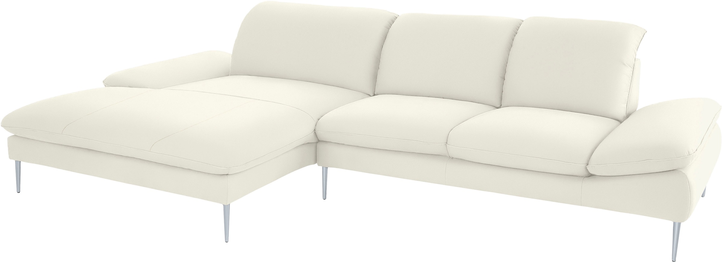 W.SCHILLIG Ecksofa »enjoy&MORE, Designsofa, bequem, zeitlos und elegant, L-Form«, mit Sitztiefenverstellung, Füße silber matt, Breite 340 cm