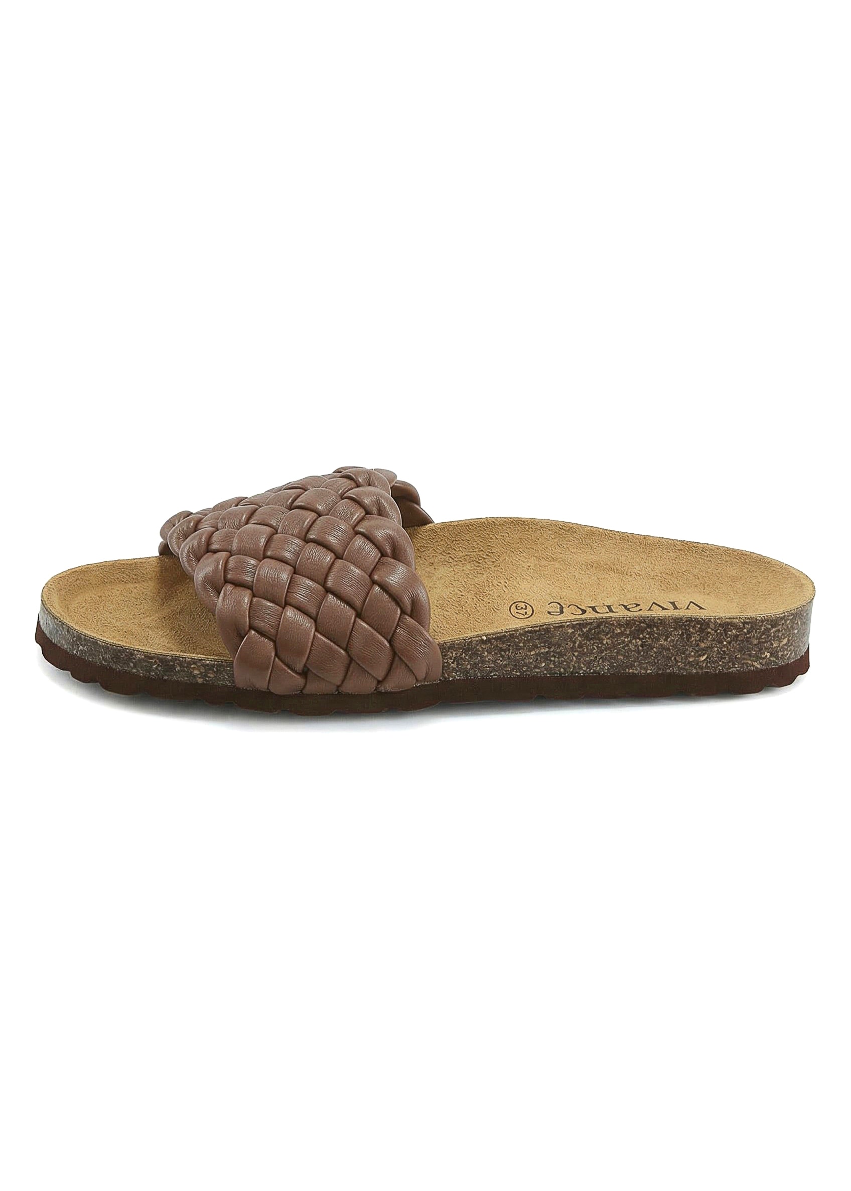 Vivance Pantolette »Mule, Sandale, offener Schuh, Sommerschuh,«  NEU mit komfortablem Korkfußbett & weicher Innensohle aus Leder