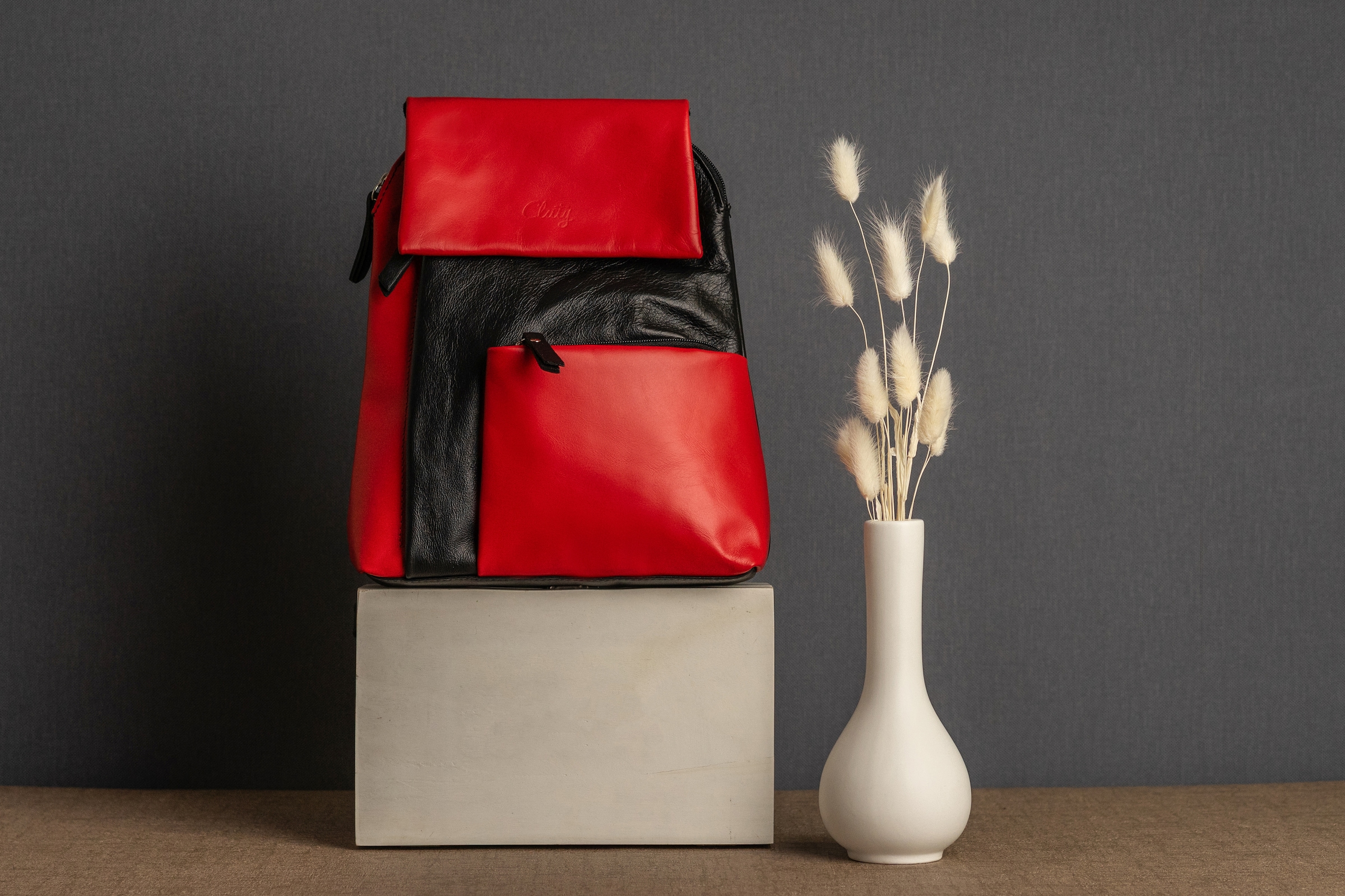 Cluty Cityrucksack, echt Leder, Made in Italy
