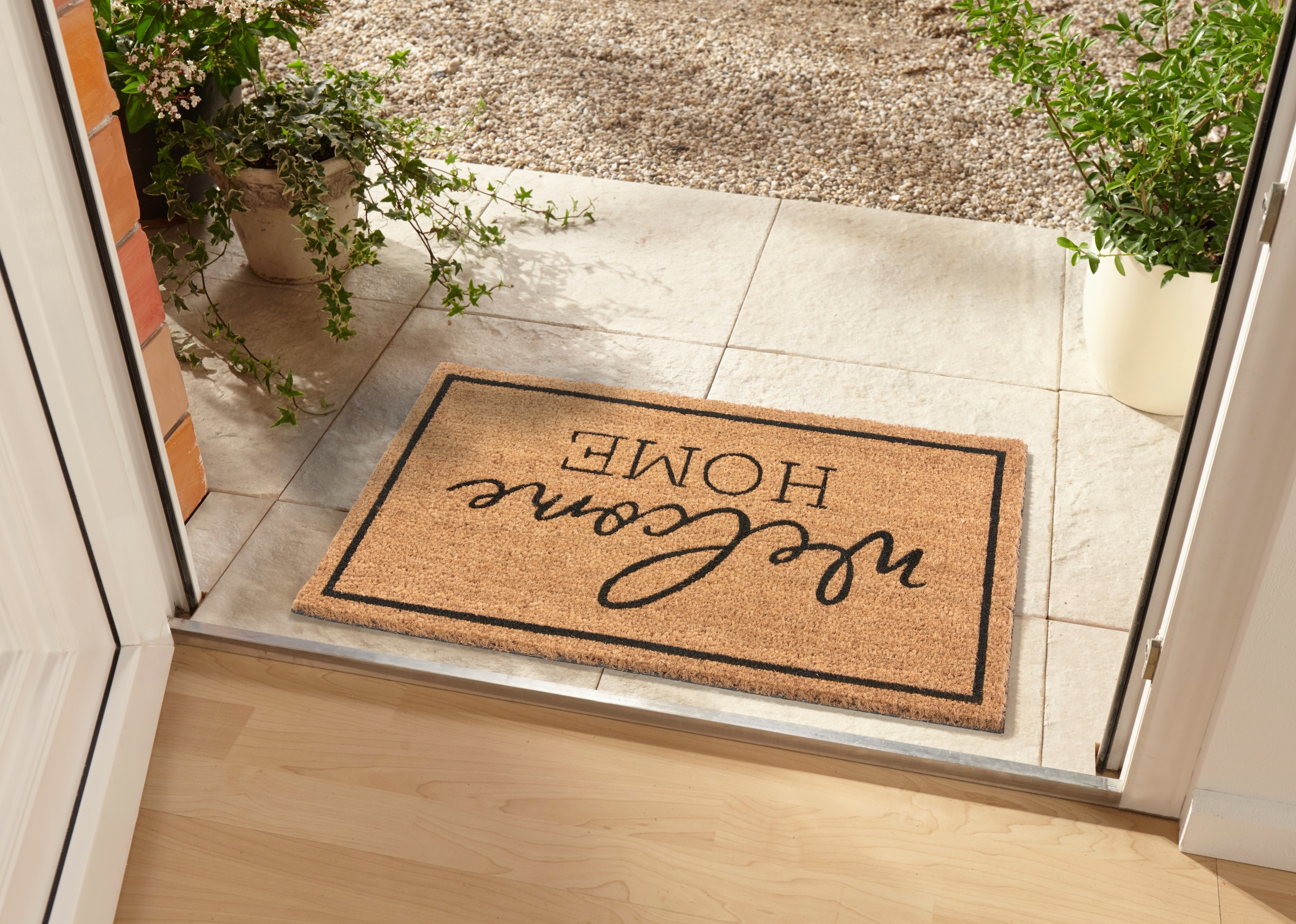 HANSE Home Fußmatte »Mix Mats Kokos Welcome Home, Türmatte«, rechteckig, 15 mm Höhe, Kokos, Schmutzfangmatte, Outdoor, Rutschfest, Innen, Kokosmatte, Flur
