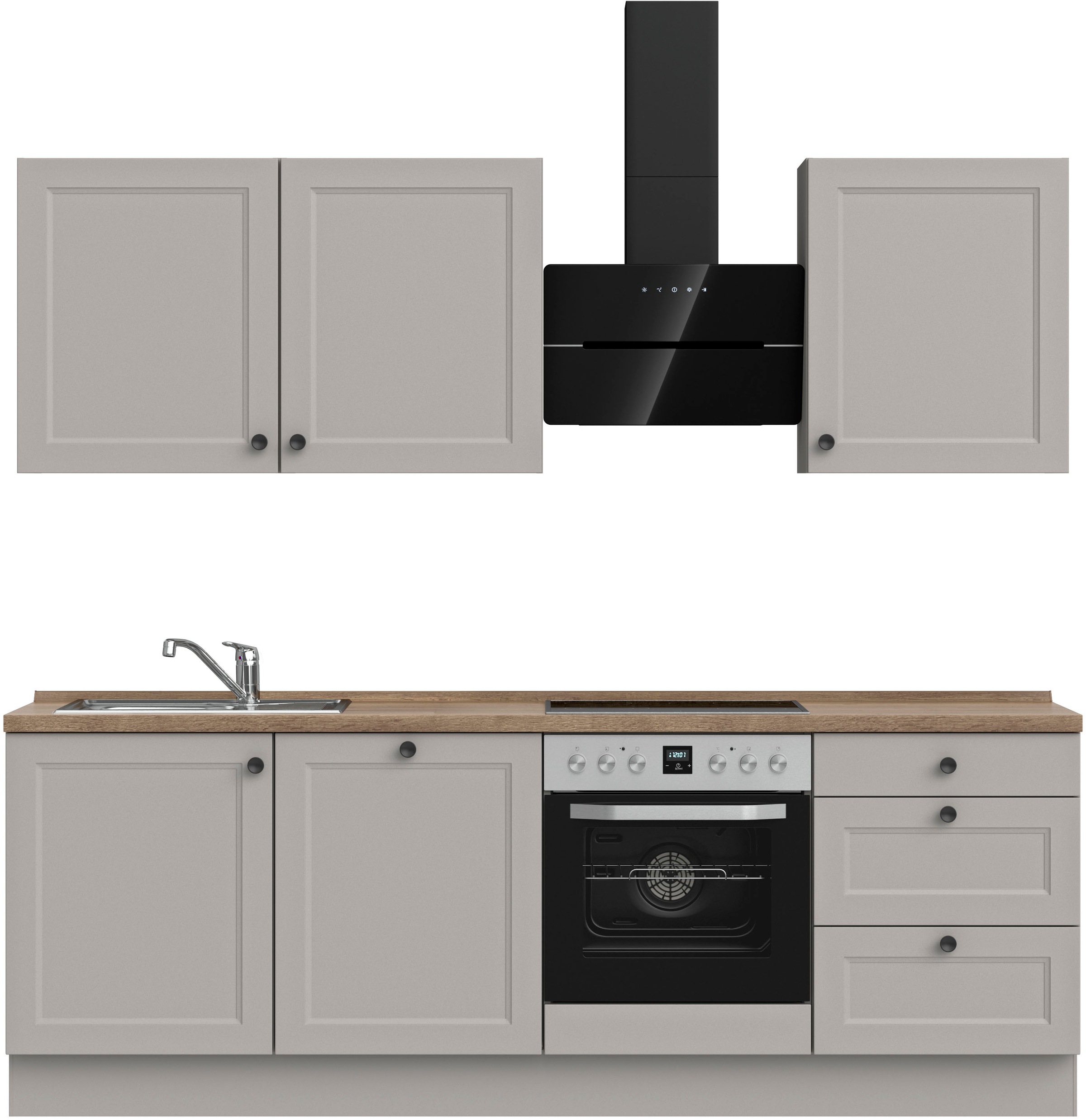 nobilia® Küchenzeile »"Cascada II"« vormontiert, Breite 240 cm, Ausrichtung günstig online kaufen