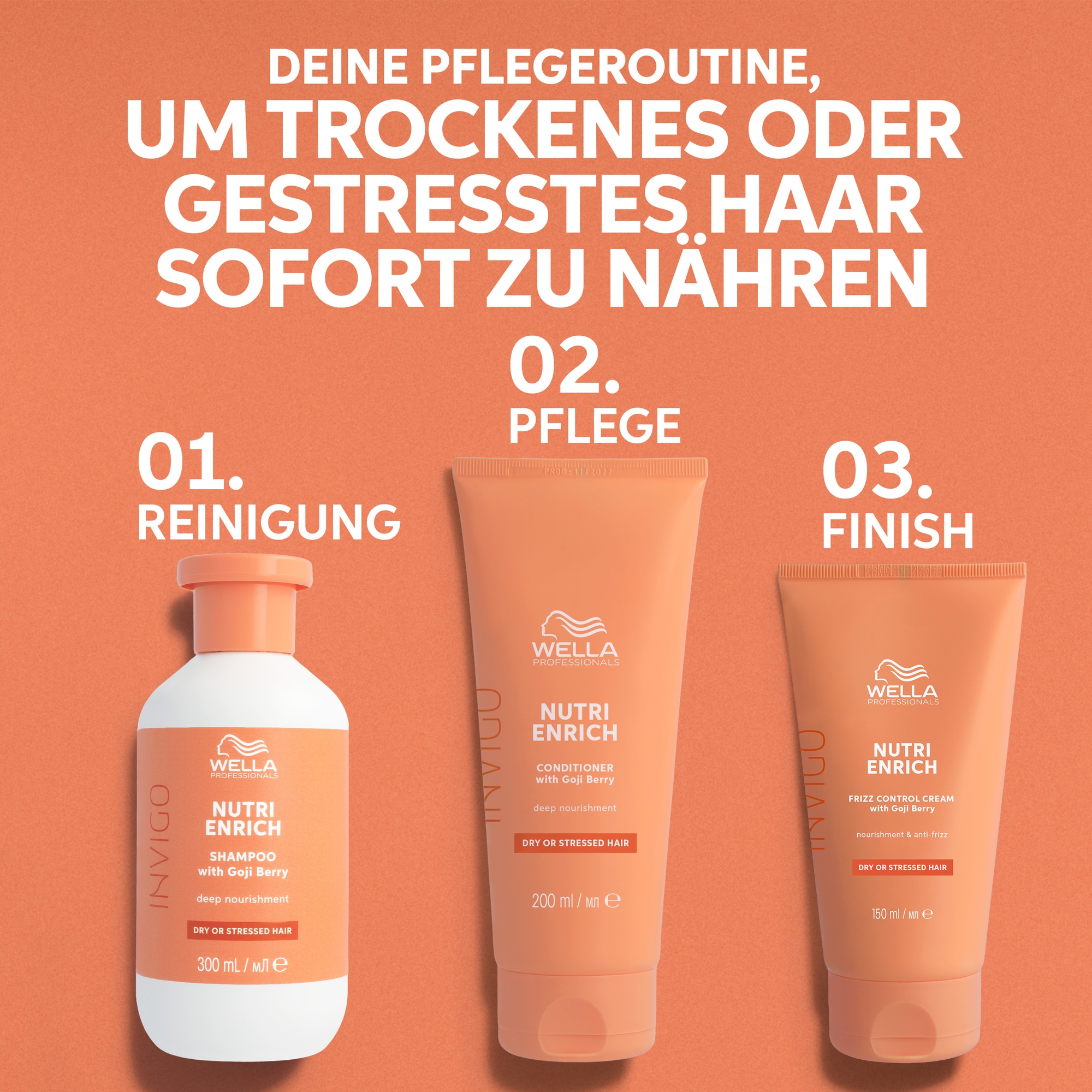 Wella Professionals Haarcreme »Nutri-Enrich Frizz Control Cream« Anti-Frizz-Effekt, feuchtigkeitsspendend, für strapaziertes Haar