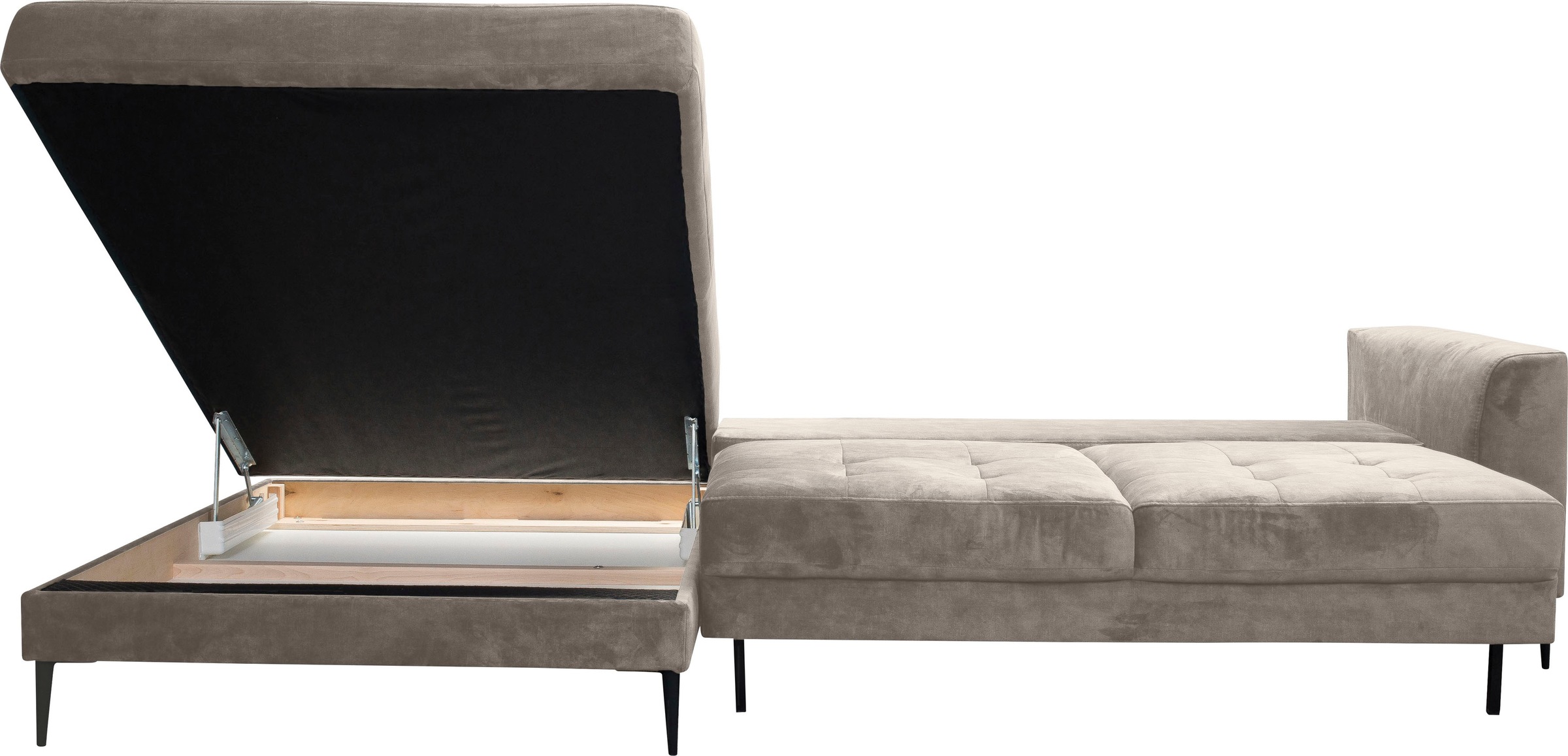TRENDMANUFAKTUR Ecksofa »Luzi, wahlweise mit Schlaffunktion & Bettkasten. OTTOs Choice, L-Form«, Designsofa mit tollem Sitzkomfort, Metallfüße schwarz, Breite 280 cm