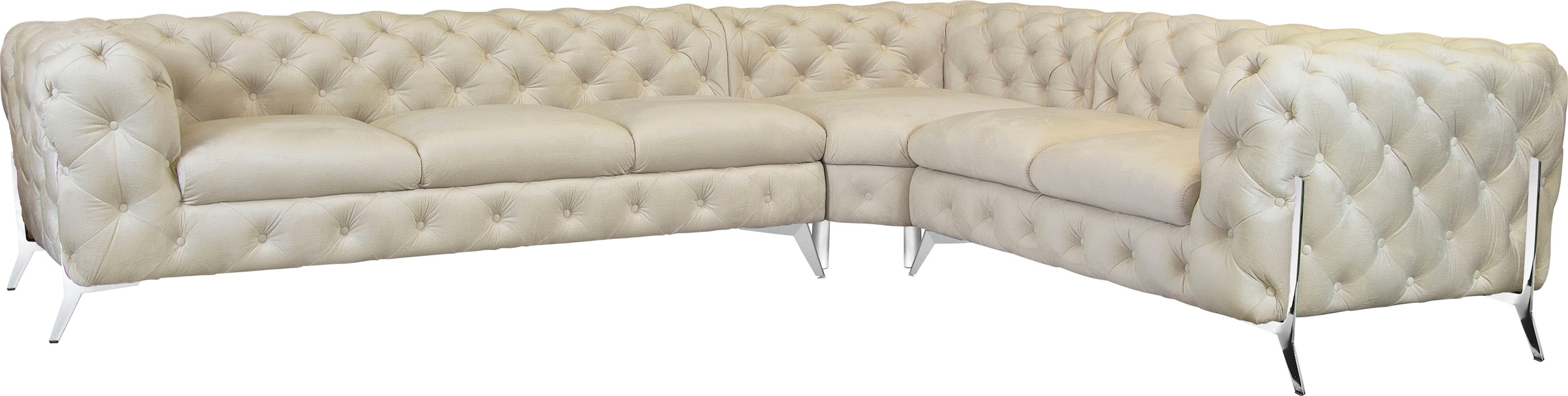 Leonique Chesterfield-Sofa "Amaury L-Form", großes Ecksofa, Chesterfield-Op günstig online kaufen