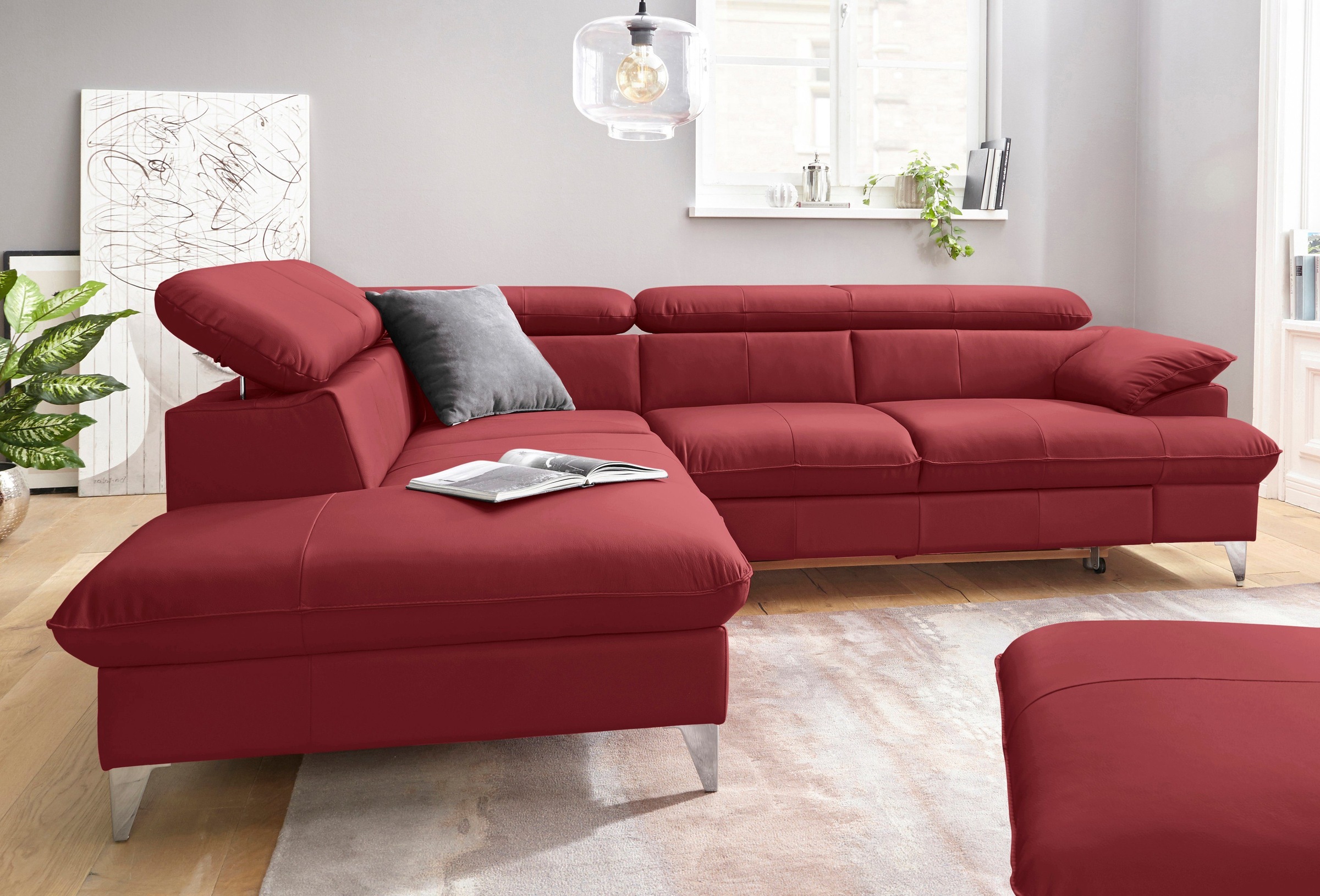 COTTA Polstergarnitur »Caluso L-Form«, Set bestehend aus: Ecksofa mit Kopft günstig online kaufen