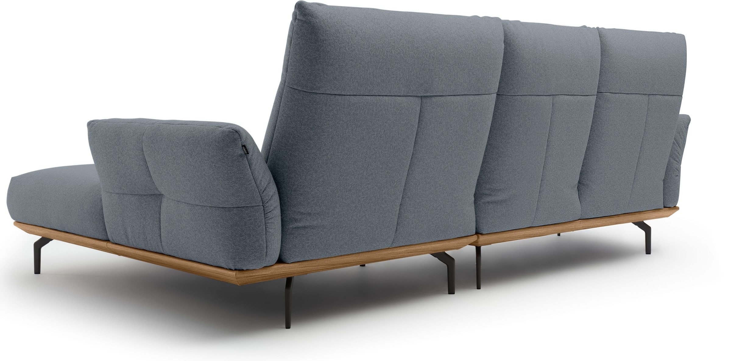 Creation BY ROLF BENZ Ecksofa »CR.460«, Sockel in Nussbaum, Winkelfüße in Umbragrau, Breite 298 cm