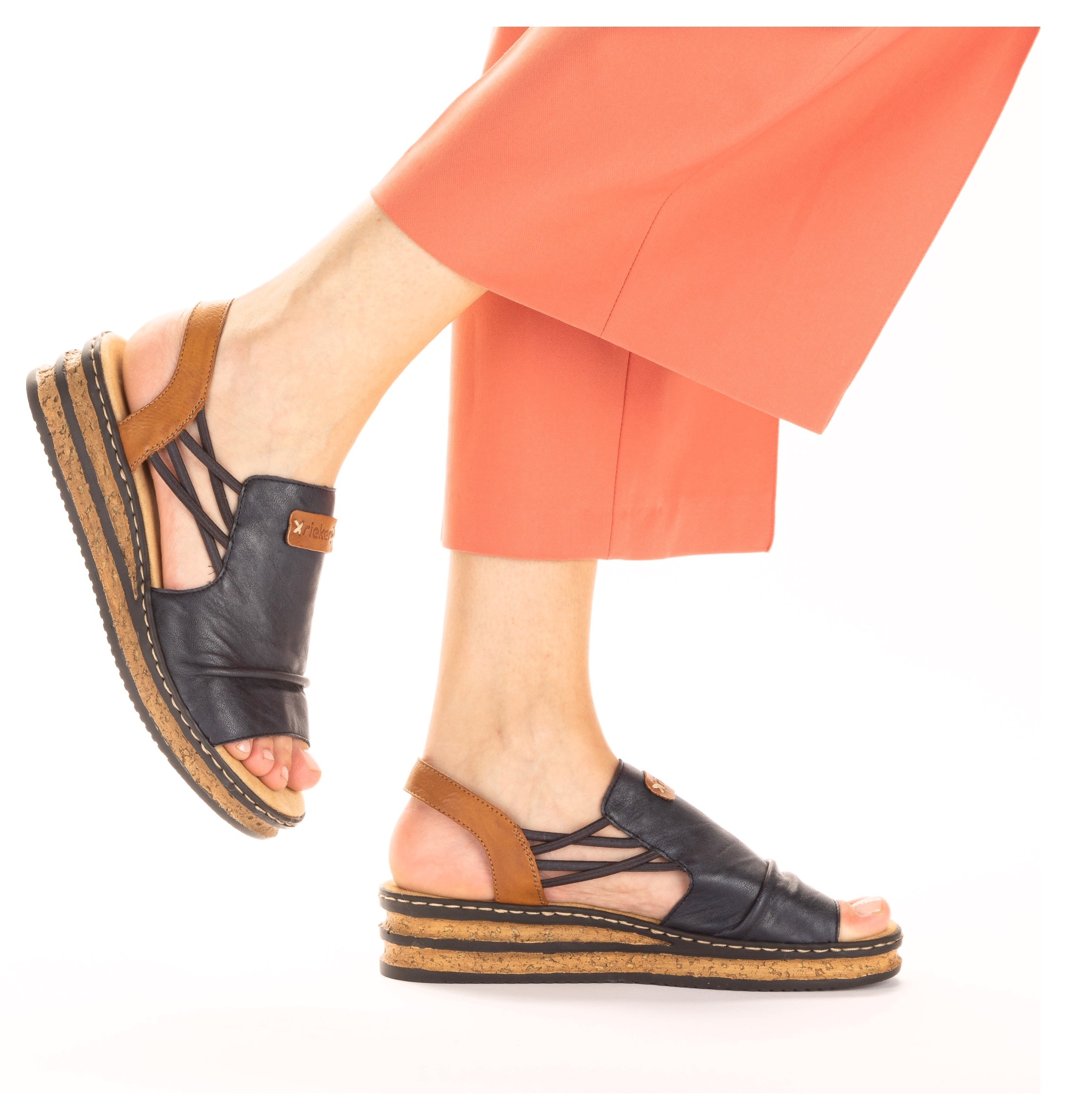 Rieker Keilsandalette, Sommerschuh, Sandale, Keilabsatz, mit Stretchbänder