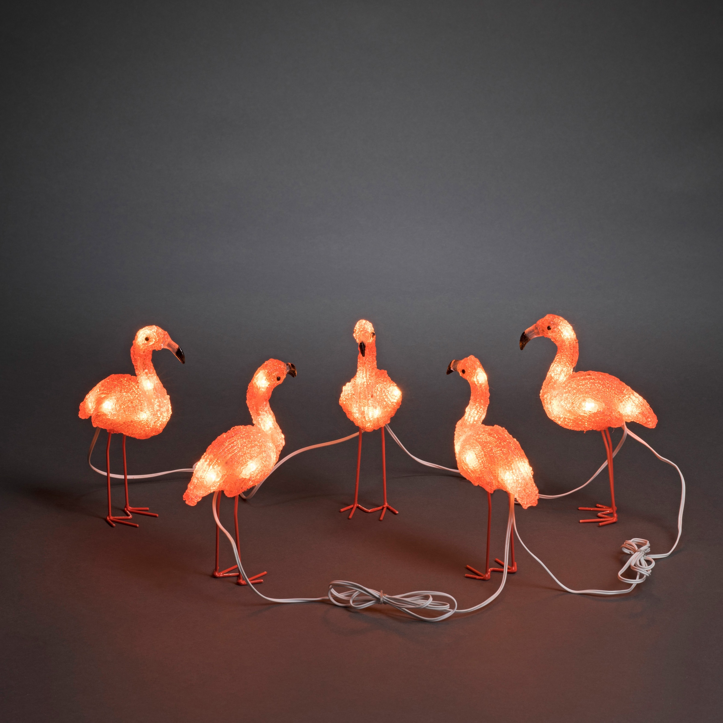 KONSTSMIDE Dekofigur, (1 Acryl St.), LED bestellen 5er-Set, 40 auf Raten Dioden Flamingos, bernsteinfarbene