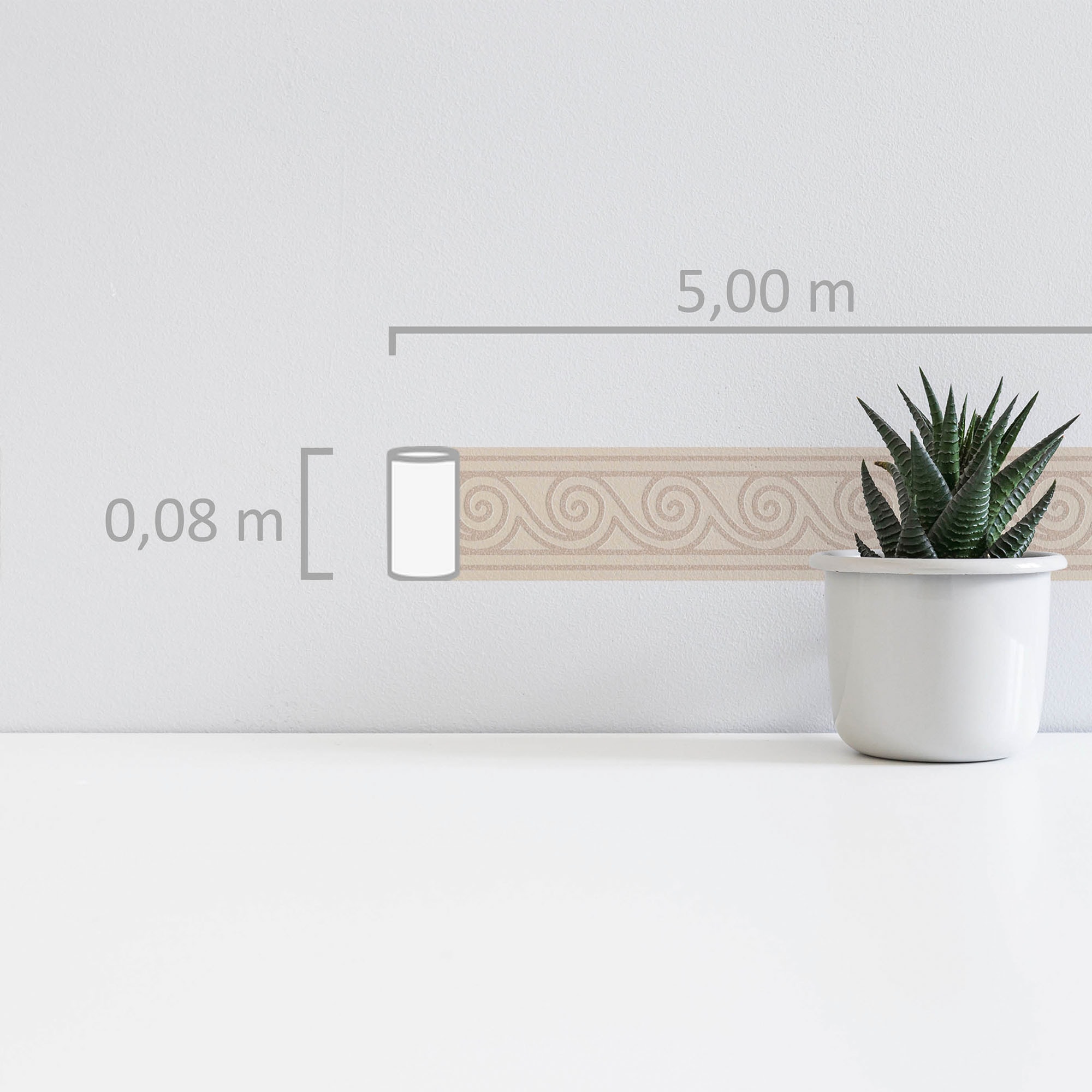 A.S. Création Bordüre »Only Borders 11«, Streifen-glänzend-abstrakt, Tapete Bordüre Wellen Borte Wohnzimmer Schlafzimmer Küche Flur Design