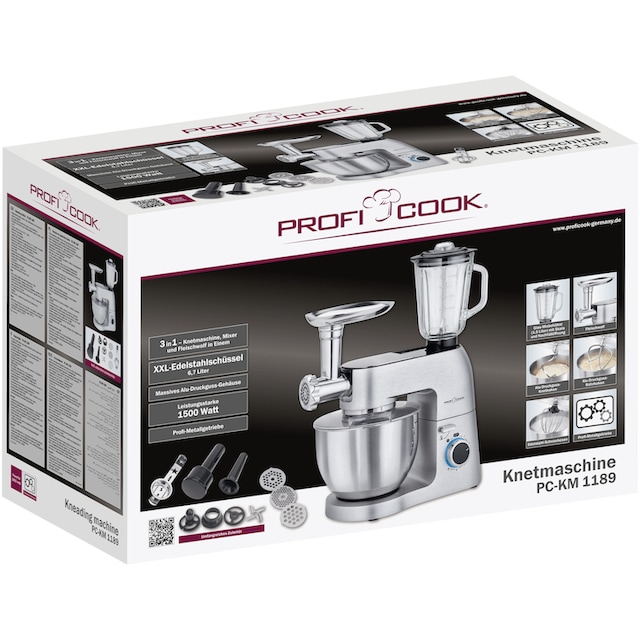 ProfiCook Küchenmaschine »PC-KM 1189«, 1500 W, 6,7 l Schüssel online kaufen