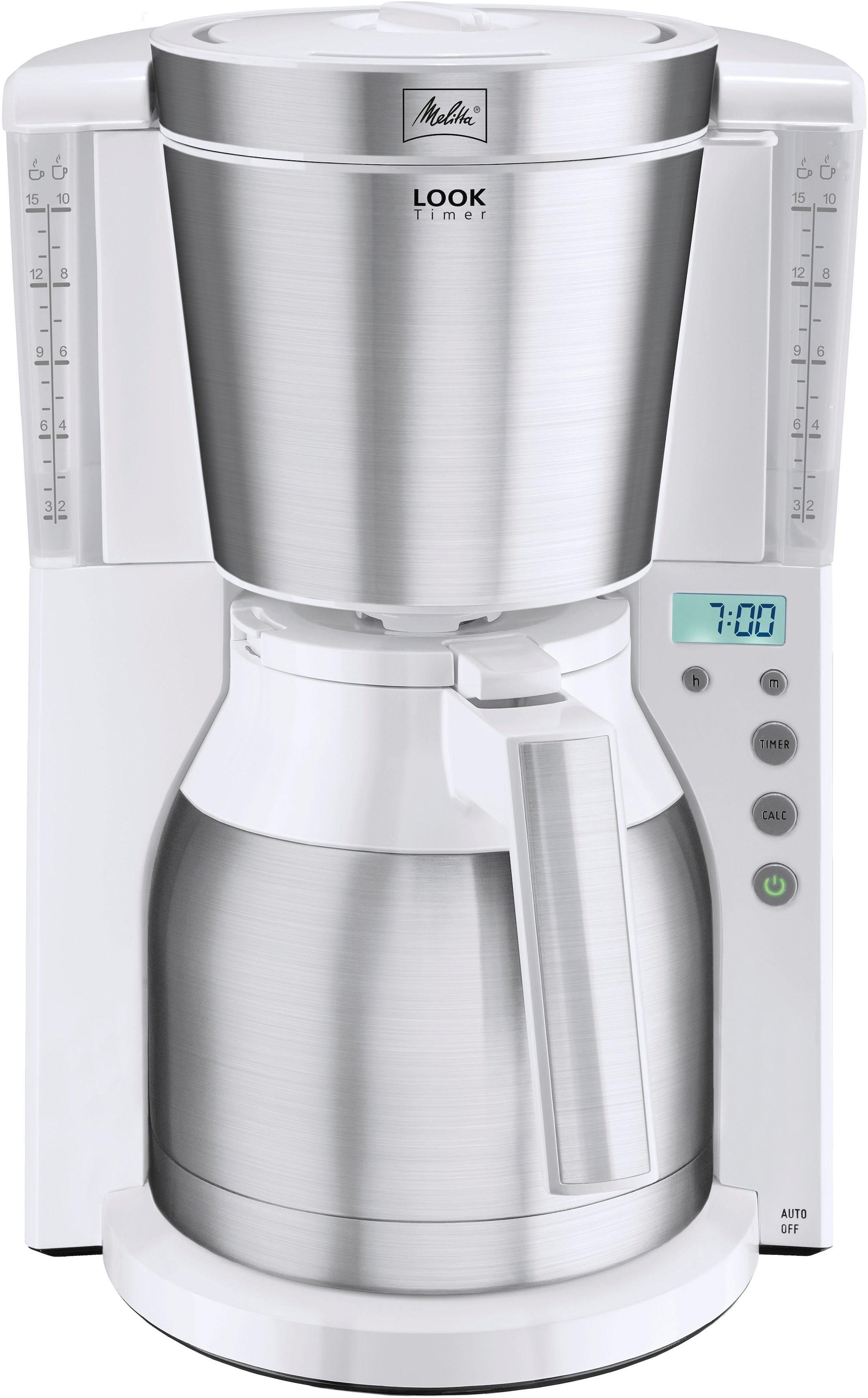 Melitta Filterkaffeemaschine »Melitta® Look® Therm Timer 1011-15«, 1,2 l Kaffeekanne, Papierfilter, 1x4