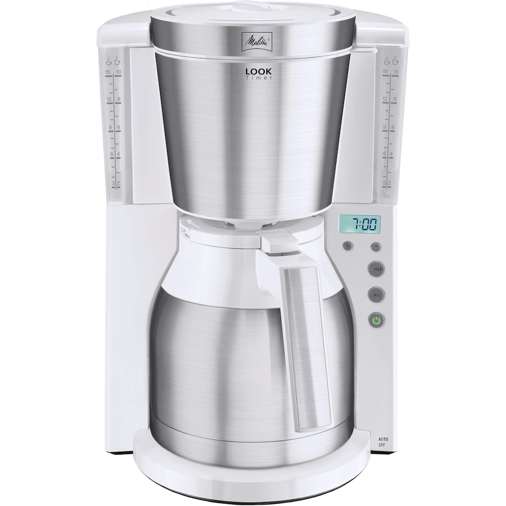 Melitta Filterkaffeemaschine »Melitta® Look® Therm Timer 1011-15«, 1,2 l Kaffeekanne, Papierfilter, 1x4