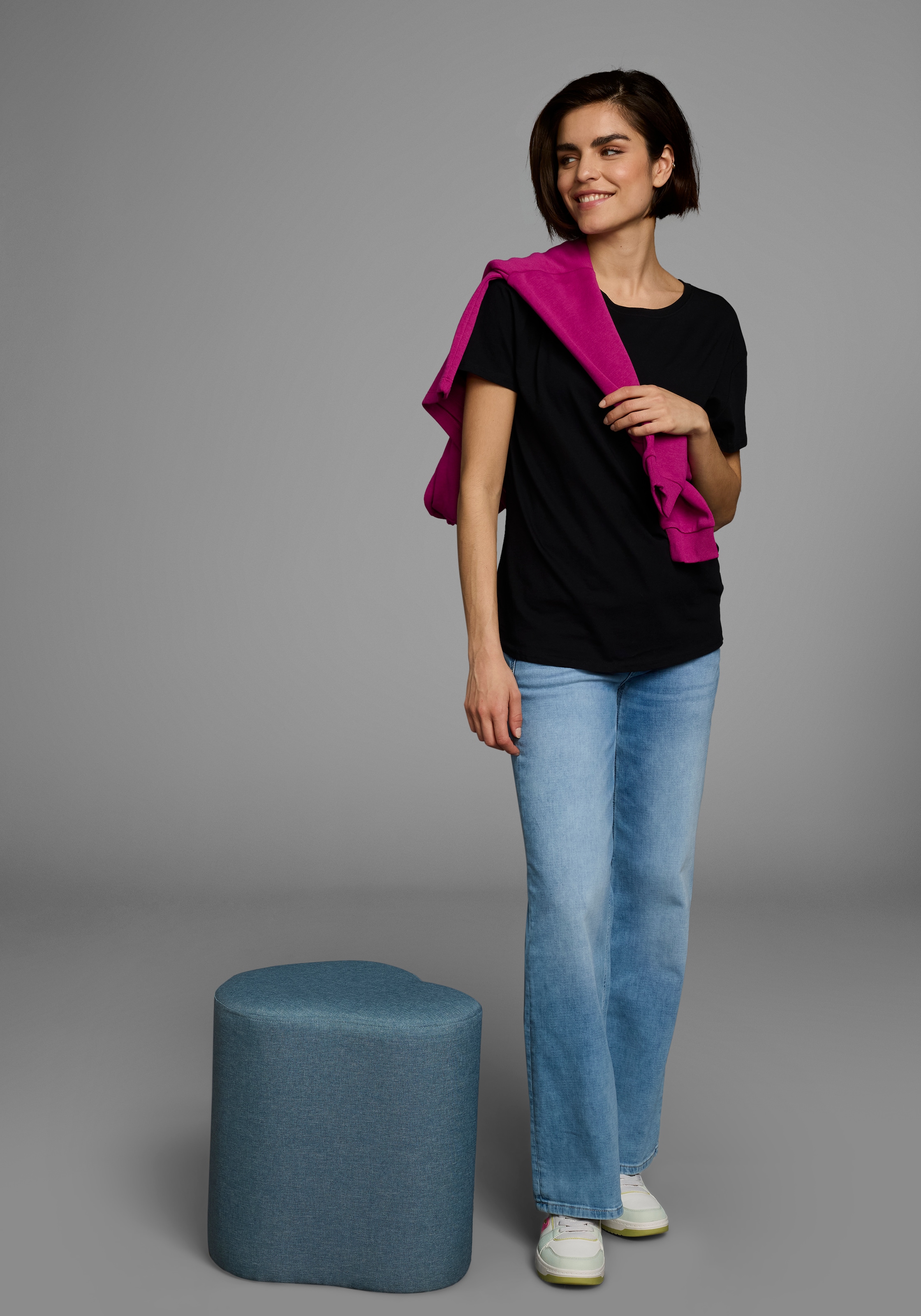 AJC T-Shirt oversize Passform,  Basic,  aus Baumwolle