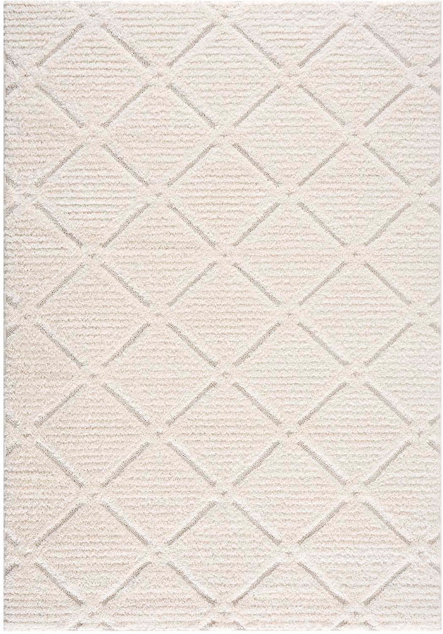 my home Hochflor-Teppich »Tammo«, rechteckig, 20 mm Höhe, Läufer, weich, uni, Rauten-Optik, Hoch Tief Struktur, Wohnzimmer