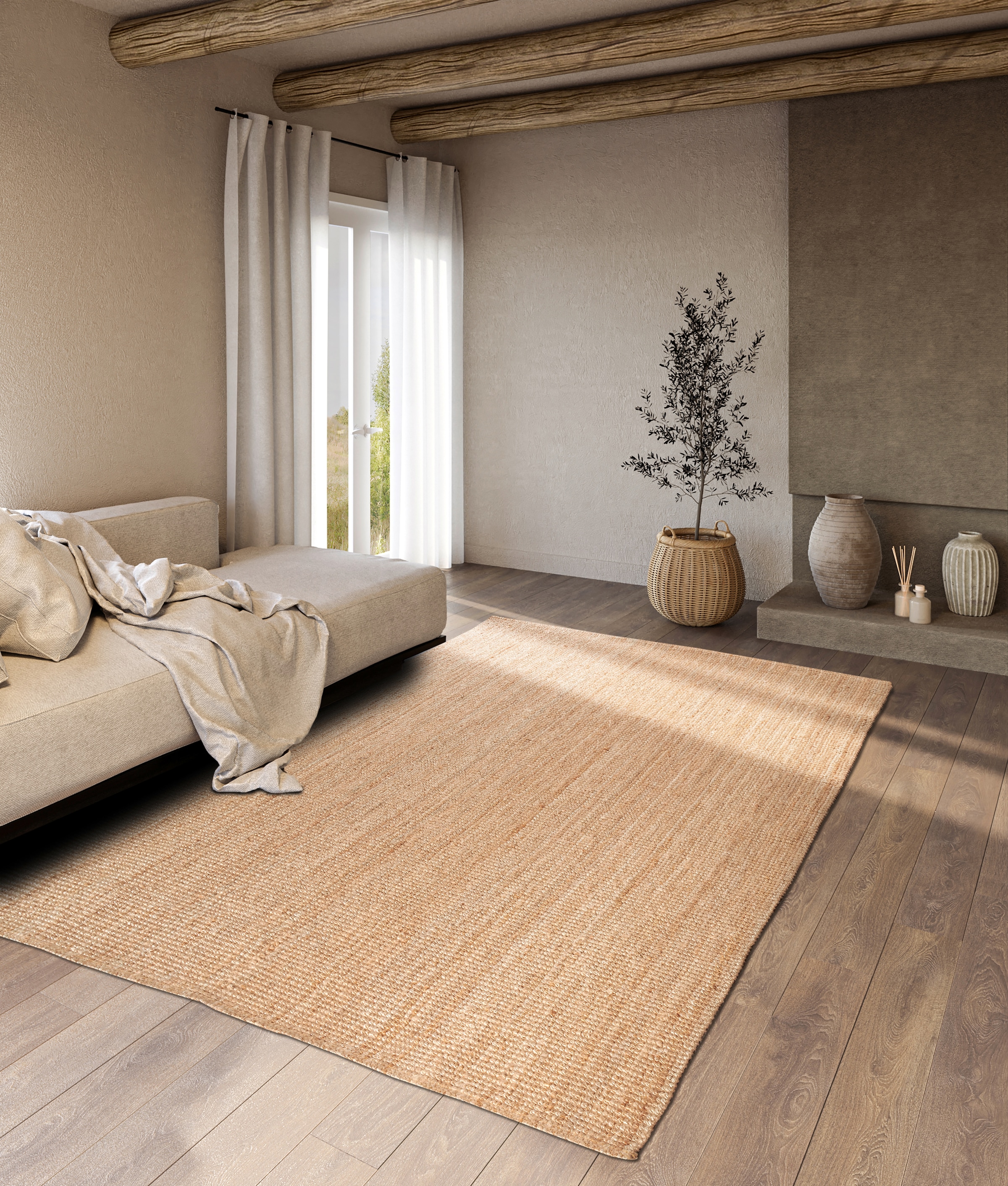 Villeroy & Boch Teppich »Rosalie Juteteppich«, rechteckig, 10 mm Höhe, Läufer, 100% Jute, Natur, Wohnzimmer, Esszimmer, Schlafzimmer, GRS