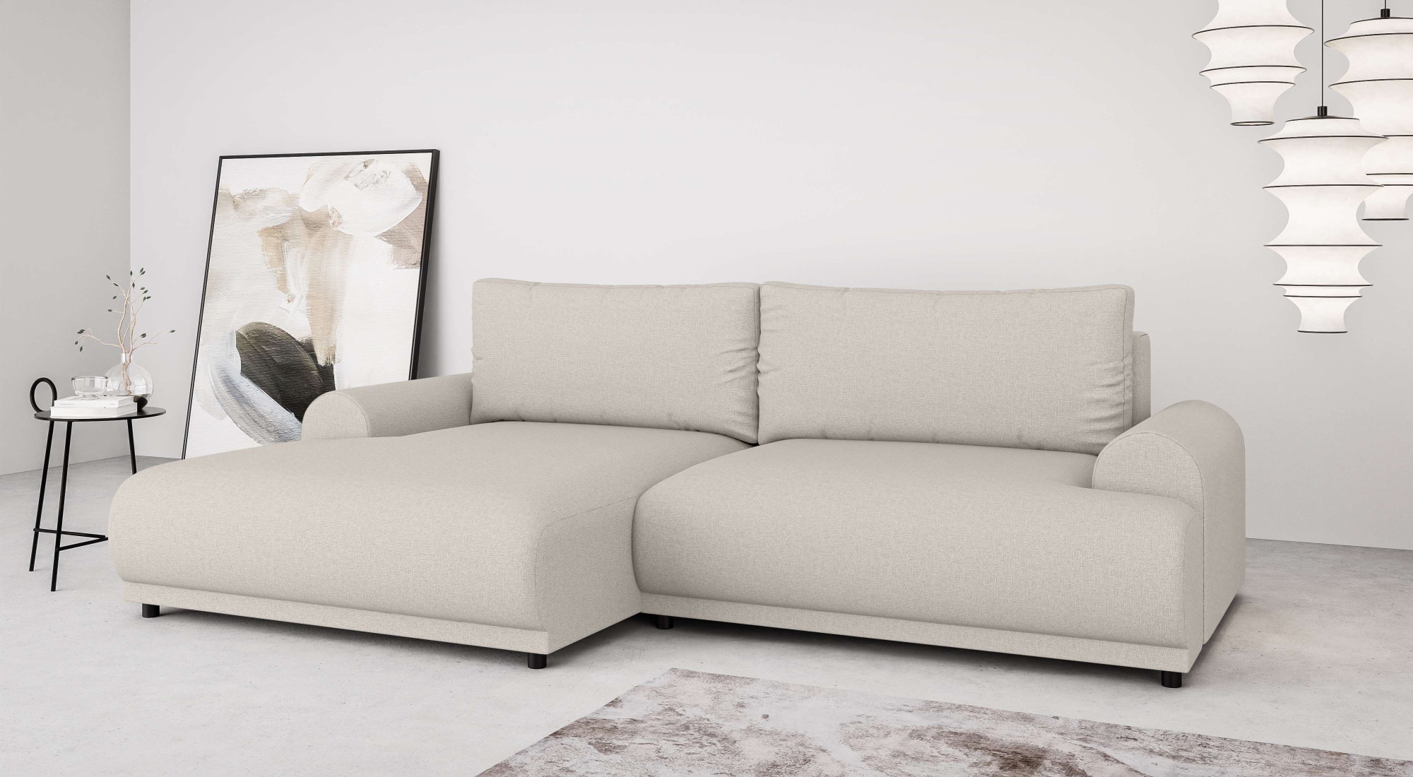 INOSIGN Ecksofa »Marsby, mit Bettfunktion und Bettkasten, Maße: B/H/T 242/6 günstig online kaufen