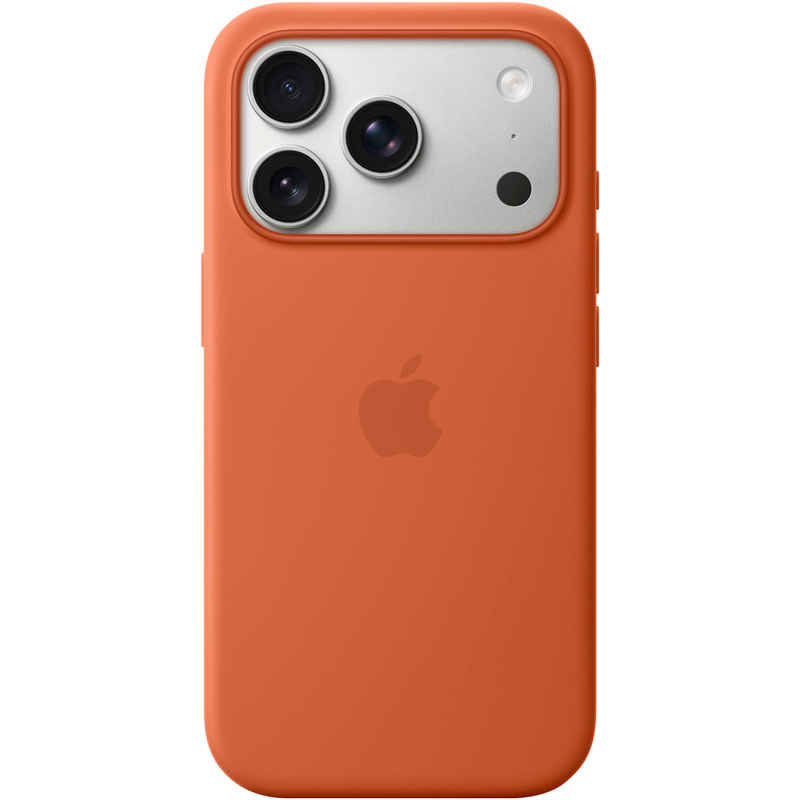 APPLE Smartphone-Hülle »iPhone 17 Pro Silikon Case mit MagSafe« Smartphones 16, 0 cm (6, 3 Zoll) Terracotta Funktioniert nahtlos mit der...