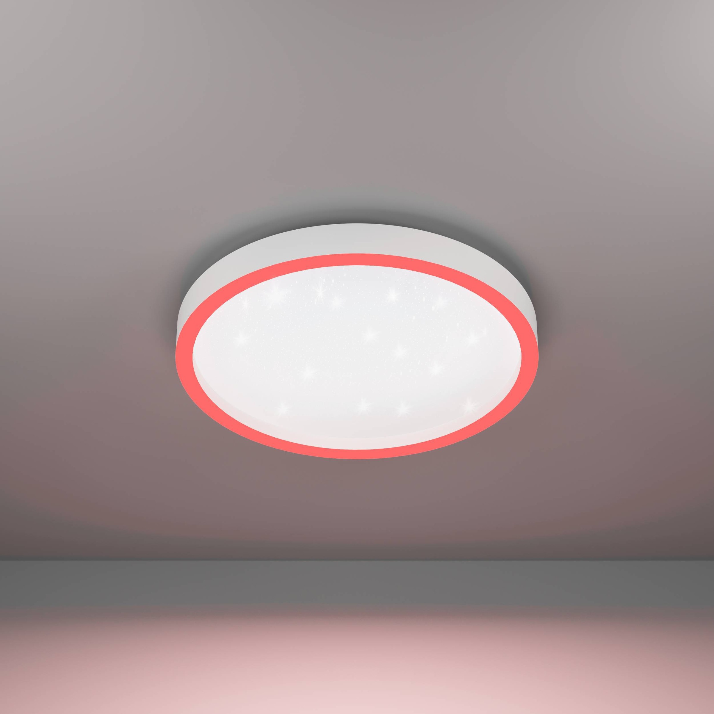 EGLO Deckenleuchte »Montemorelos-Z Deckenlampe, ZigBee 3.0, Kristall-Effekt, Flurlampe« LED-Modul 1 Stk. Kaltweiß | RGB Wand-/Deckenleuchte - H5 x Ø42 cm - weiß - 17,8W inkl.