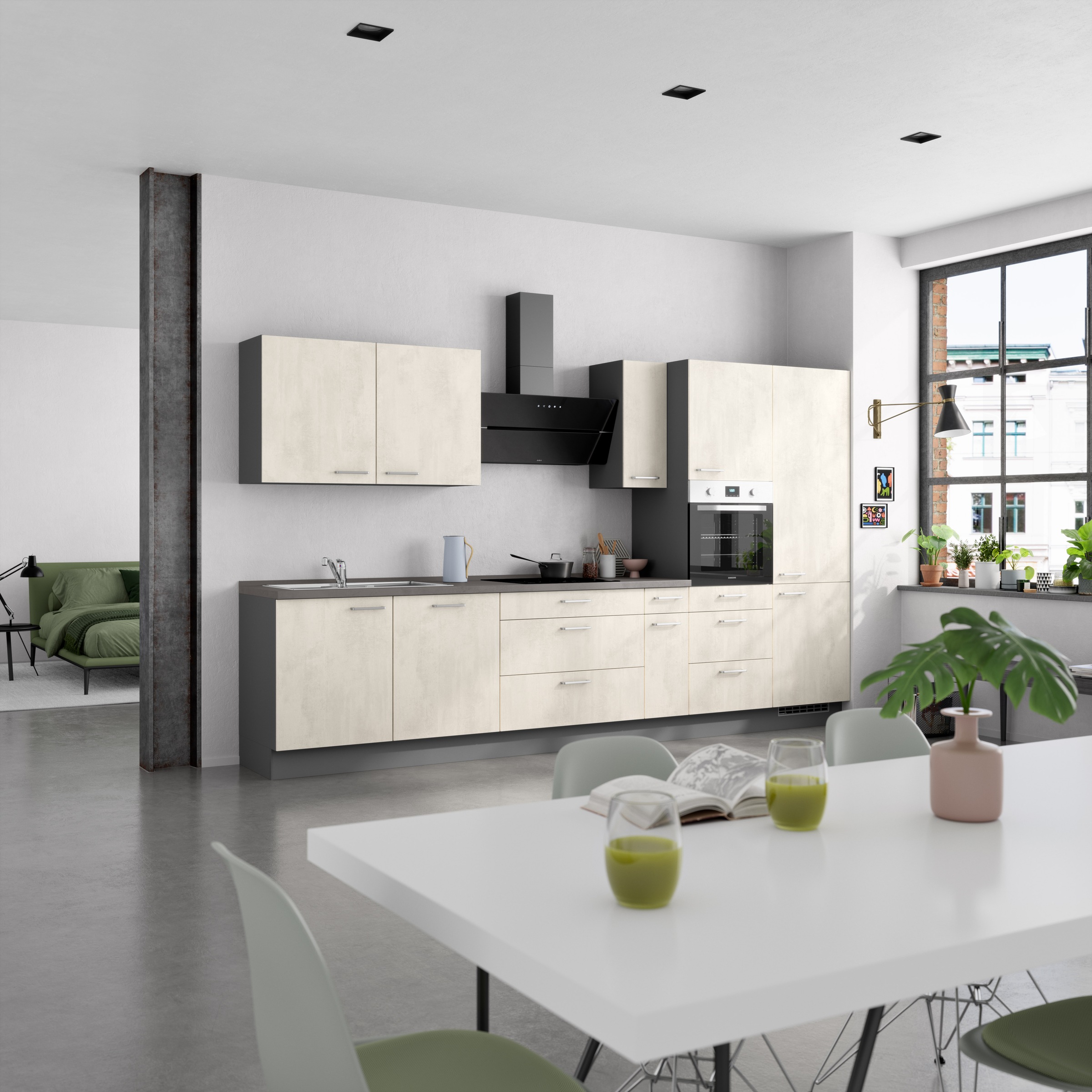 nobilia® Küchenzeile »"Riva II"«, vormontiert, Ausrichtung wählbar, Breite 360 cm, wahlw. mit E-Geräten