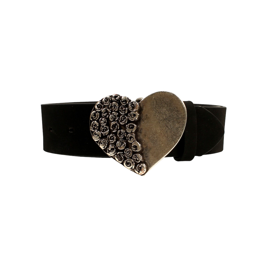 RETTUNGSRING by showroom 019° Koppelgürtel Rettungsring Veganer Gürtel »AppleSkin« Schwarz Rosenherz halb RETTUNGSRING by showroom 019° Koppelgürtel Rettungsring Veganer Gürtel »AppleSkin« Schwarz Rosenherz halb