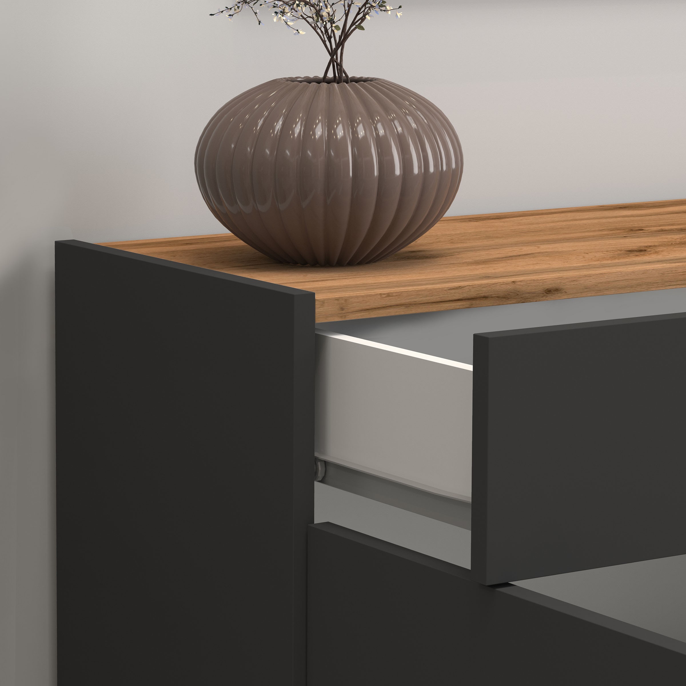 INOSIGN Sideboard »Garda, Kommode, Schrank, Kredenz«, 2 Türen, 1 Schublade,grifflos Breite 80,9 cm