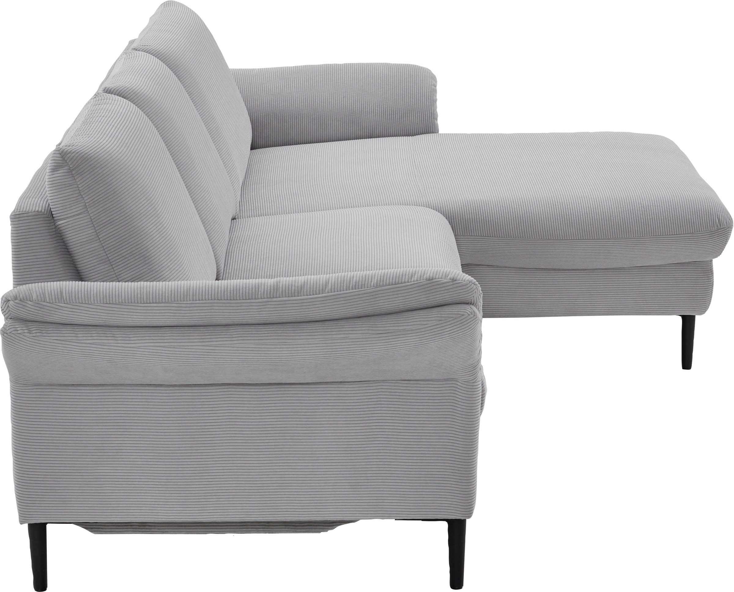Places of Style Ecksofa »Sarsina: mit Tonnentaschen-Federkern, perfekt zum Entspannen L-Form«, inklusive 1 motorischen Relaxfunktion mit Herz-Waage-Beschlag