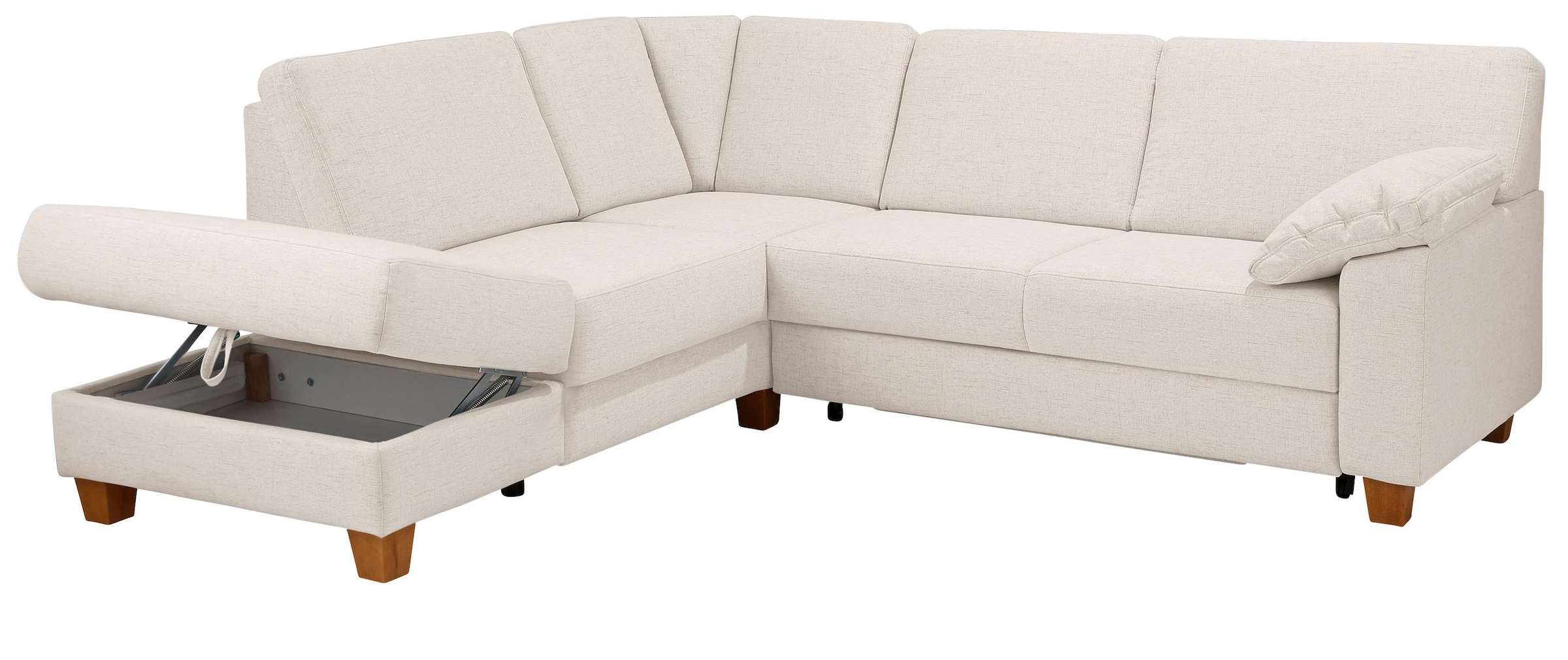 Home affaire Ecksofa »Belfort L-Form«, mit Federkern, wahlweise mit Bettfunktion und Stauraum