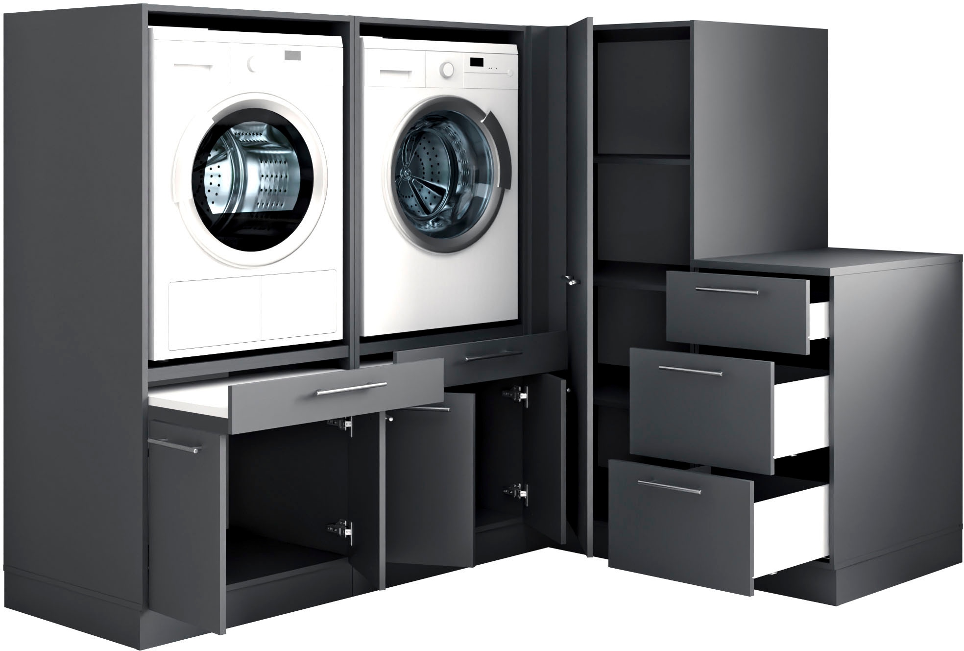 Laundreezy Mehrzweckschrank-Set »Laundreezy, 4-tlg. Mehrzweckschrank-Set B/H/T 203/162/68 cm« 4 Stk. tlg.