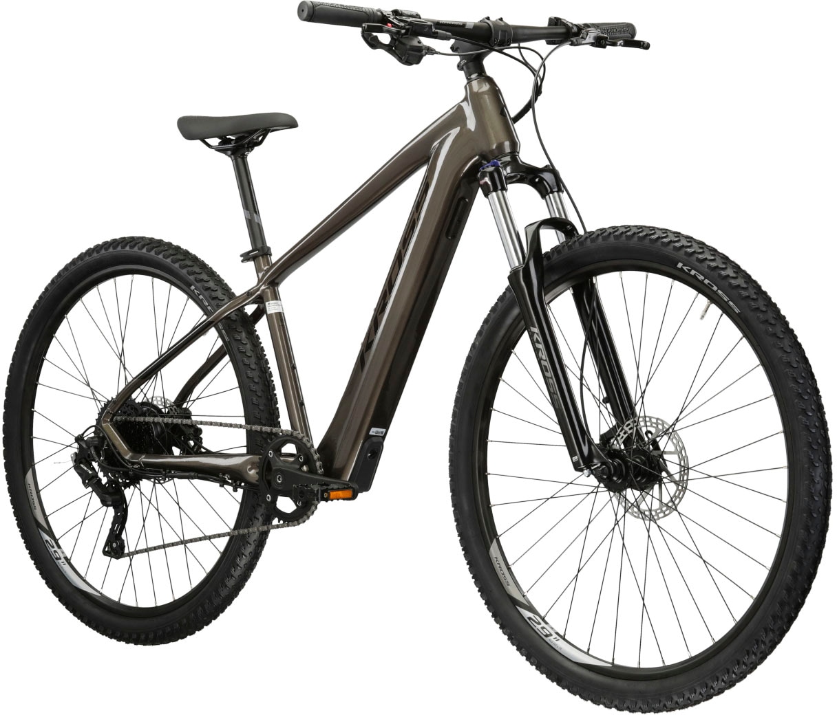 Kross E-Bike »KROSS E-MTB Hexagon Boost 2.0 29" braun«, 8 Gang, microSHIFT, ACOLYTE M5180M, Heckmotor 250 W, Pedelec, Elektrofahrrad für Damen und Herren