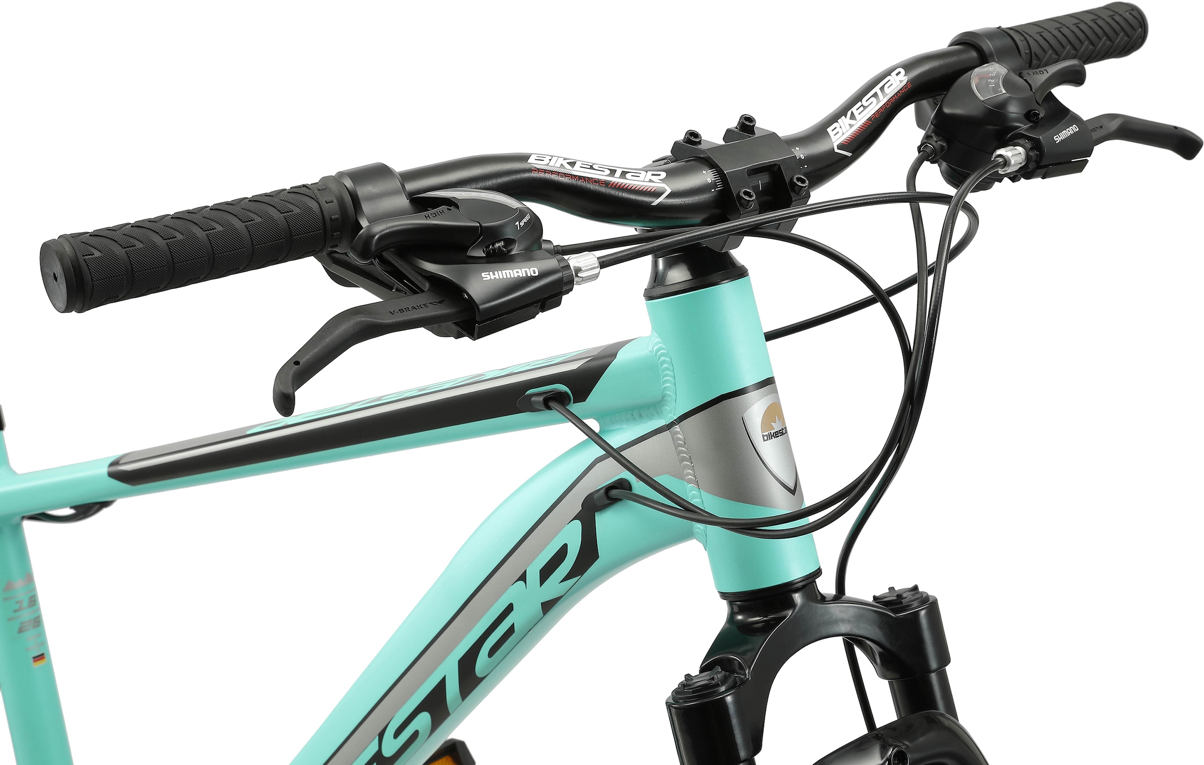 Bikestar Mountainbike 21 Gang Shimano RD-TY300 Schaltwerk Kettenschaltung für Damen und Herren, Kettenschaltung