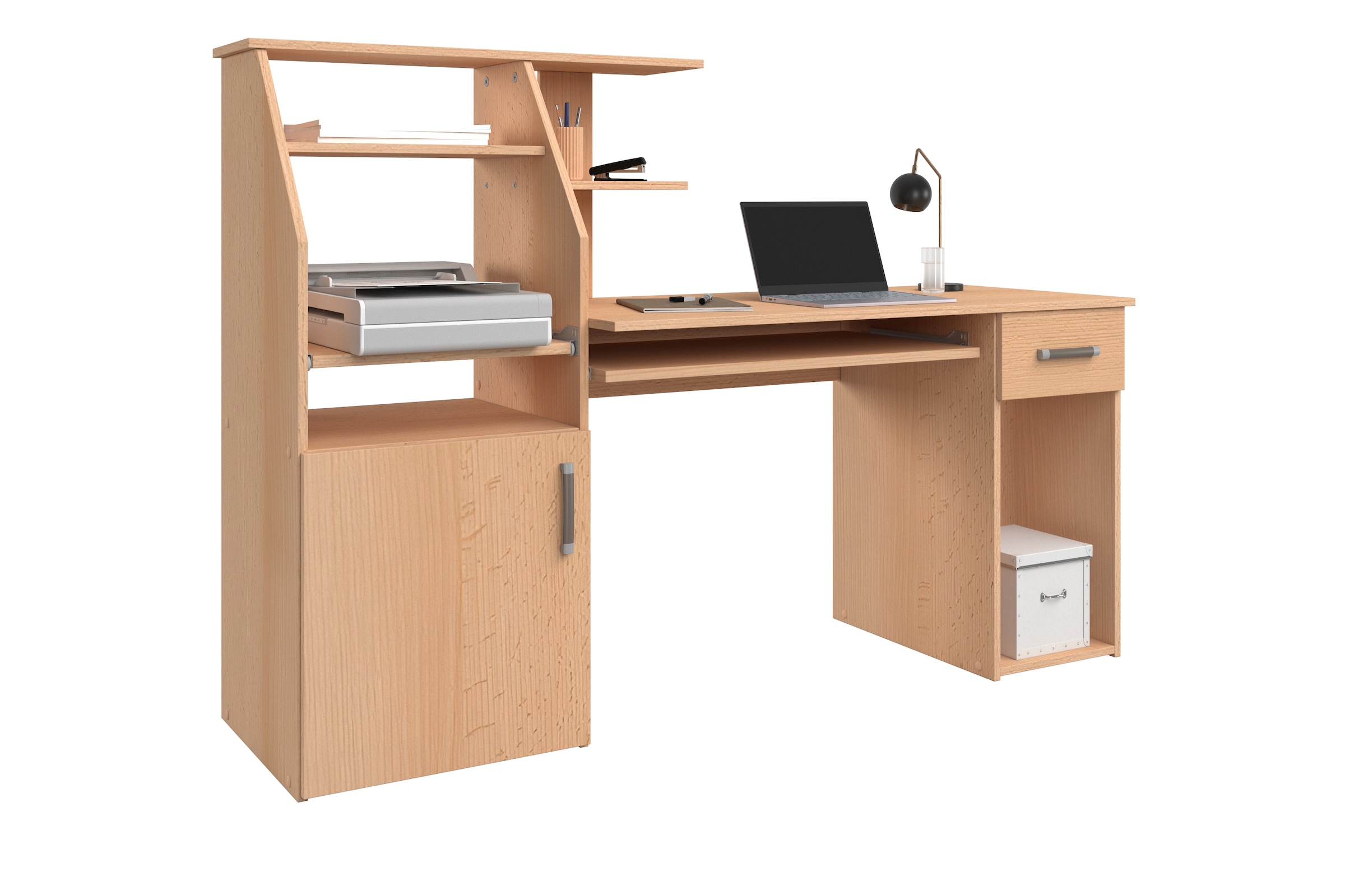 VOGL Möbelfabrik Schreibtisch »Don«, mit Tastatur- & Druckerauszug, Breite 137,5 cm, Made in Germany