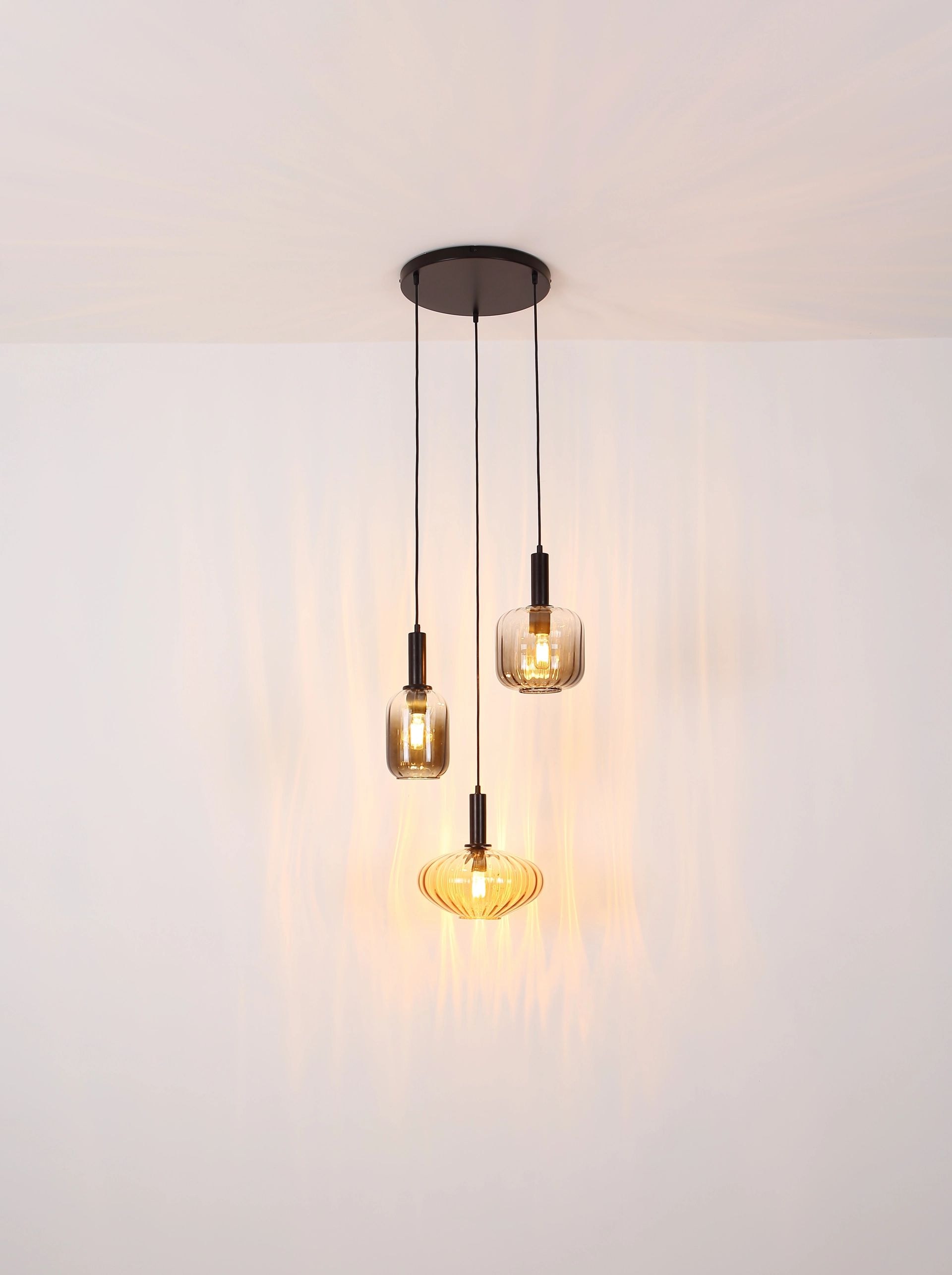 GLOBO LIGHTING Hängeleuchte »VALLETTA«, Leuchtmittel E27 | ohne Leuchtmittel, unterschiedliche Glasformen